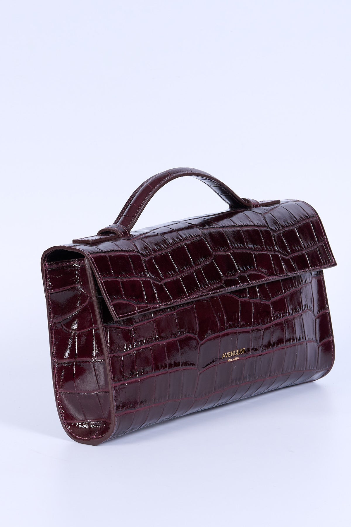 Avenue 67 Borsa Baguette Vernice Cocco Bordeaux Donna-3