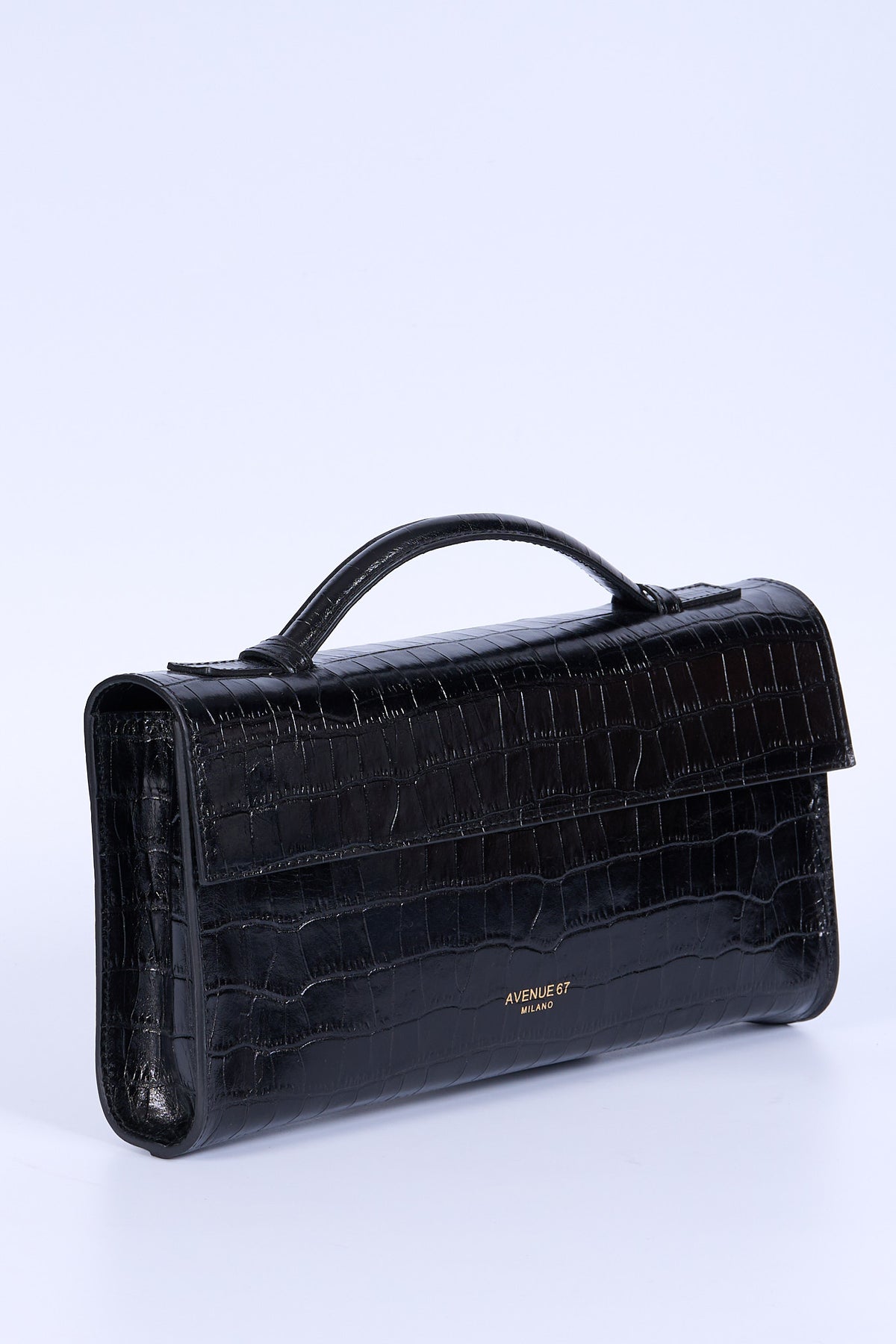 Avenue 67 Borsa Baguette Vernice Cocco Nero Donna-3