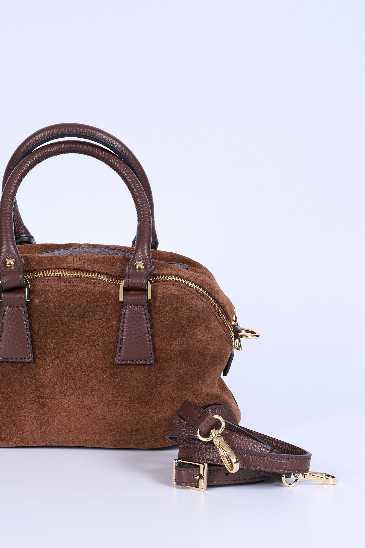 Avenue 67 Borsa Bauletto Piccola Suede Marrone Donna-7