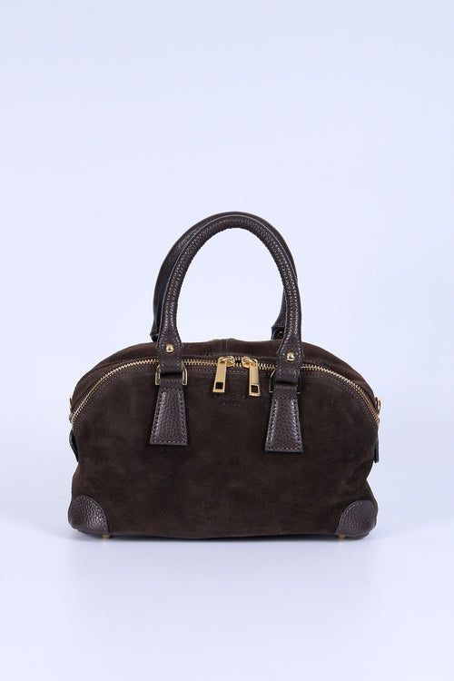 Avenue 67 Borsa Bauletto Piccola Suede Testa di moro Donna
