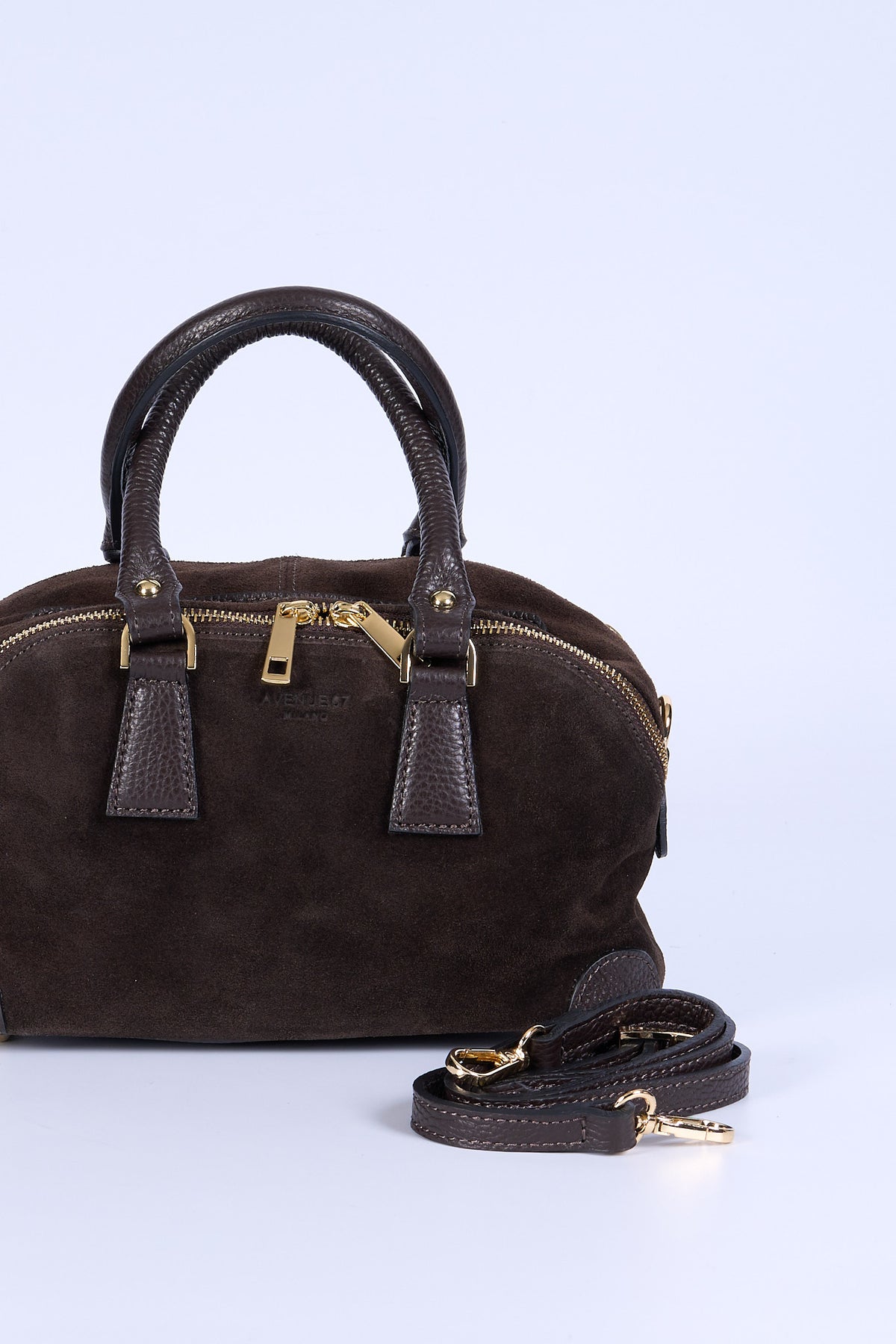 Avenue 67 Borsa Bauletto Piccola Suede Testa di moro Donna-7