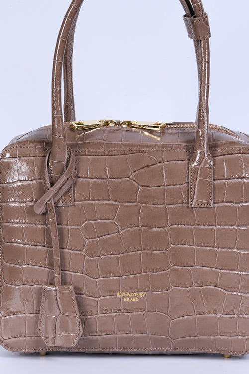 Avenue 67 Borsa Vernice Cocco Tortora Donna-2