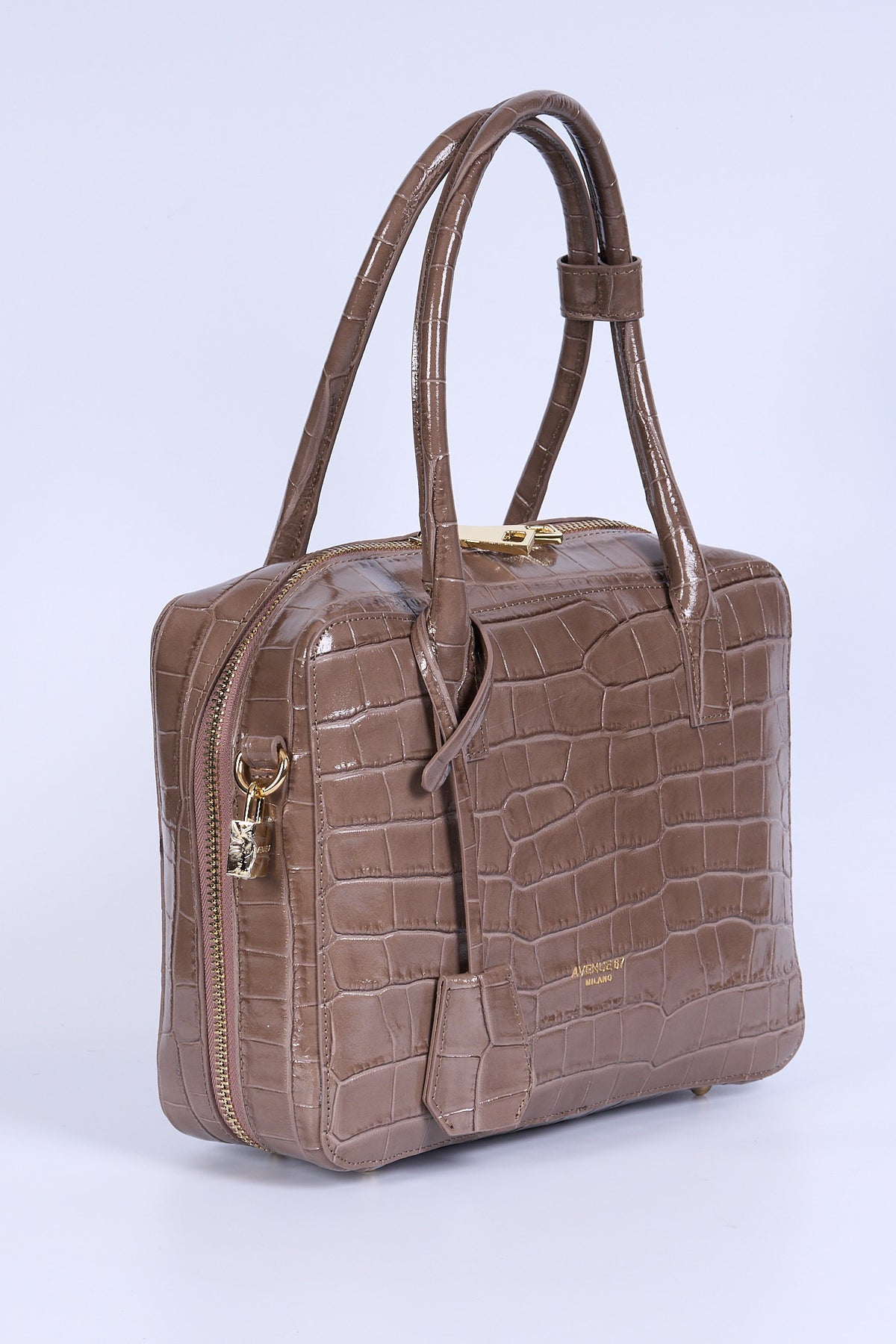Avenue 67 Borsa Vernice Cocco Tortora Donna-3