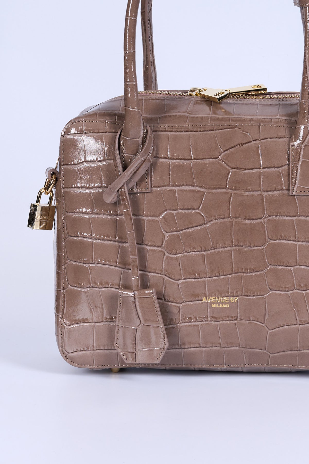 Avenue 67 Borsa Vernice Cocco Tortora Donna-6