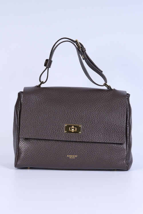 Avenue 67 Cartella Pelle Martellata Testa di moro Donna