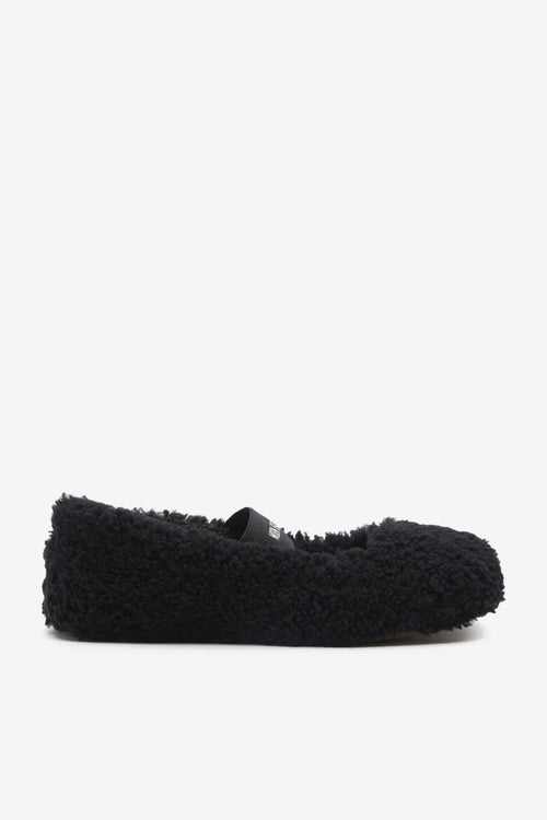 Moon Boot Ballerina Shearling Nero da donna con elastico