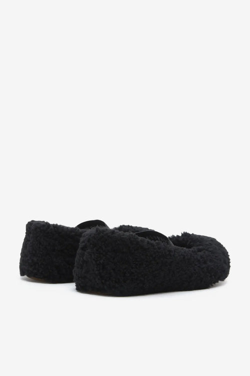Moon Boot Ballerina Shearling Nero da donna con elastico-2