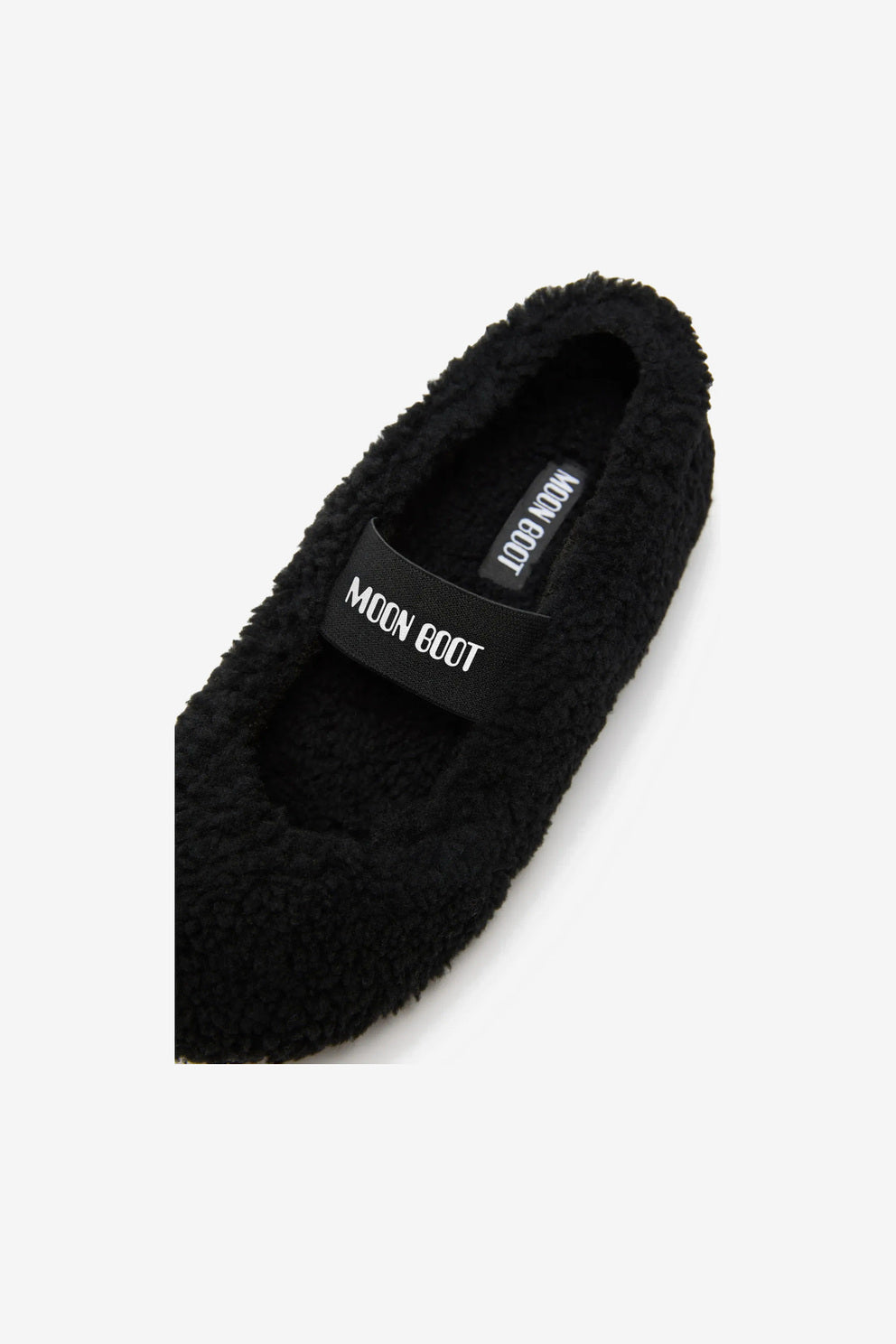 Moon Boot Ballerina Shearling Nero da donna con elastico-3