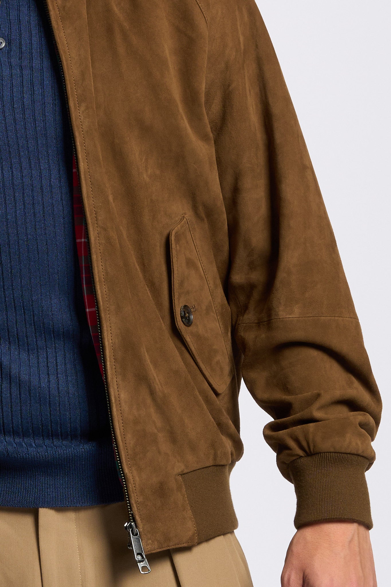 Baracuta Giacca Harrington G9 Camoscio Tabacco Uomo-5