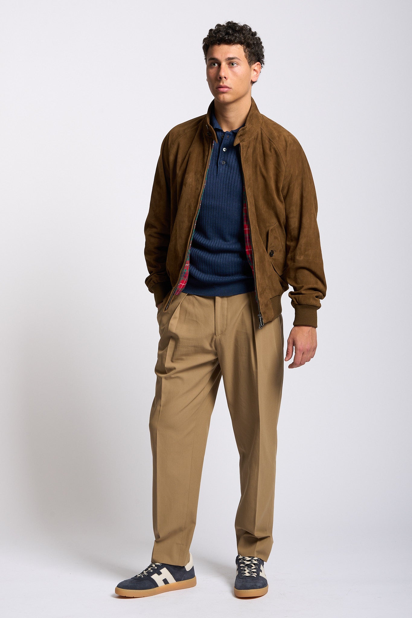 Baracuta Giacca Harrington G9 Camoscio Tabacco Uomo-3
