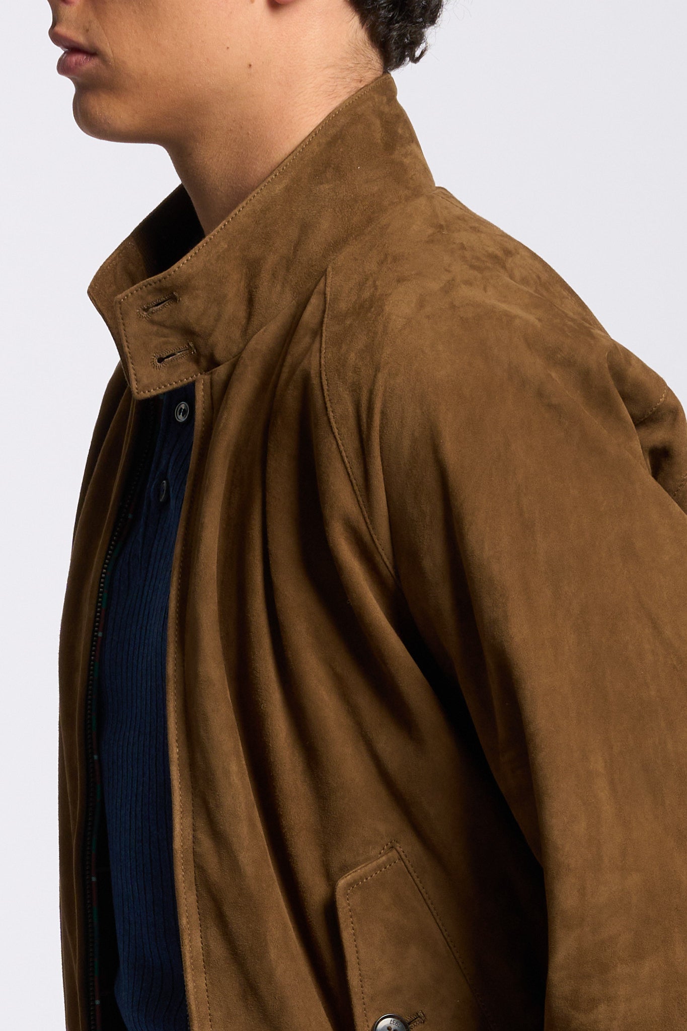 Baracuta Giacca Harrington G9 Camoscio Tabacco Uomo-6