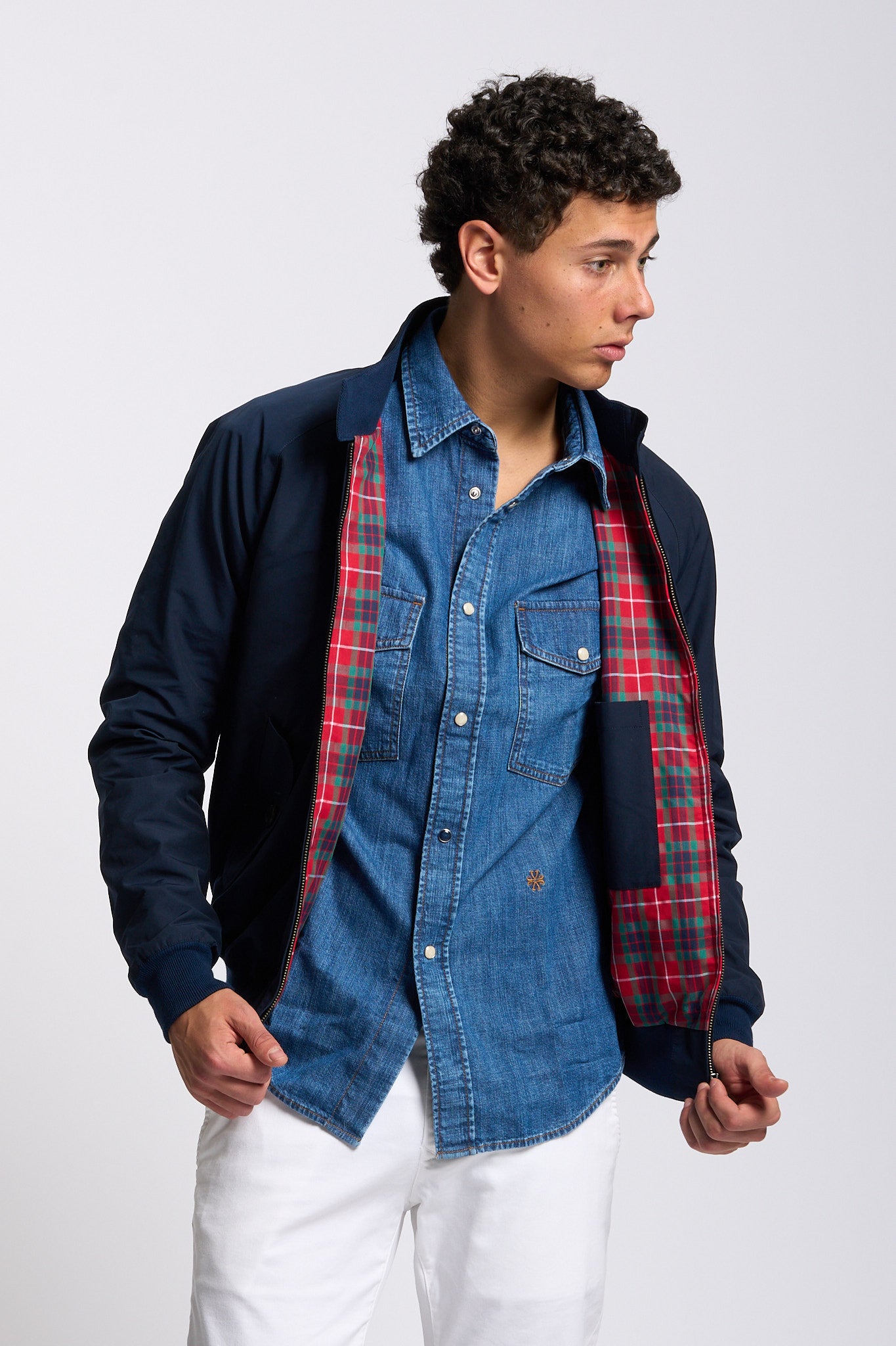 Baracuta Giacca Harrington G9 Cotone Blu Uomo-8