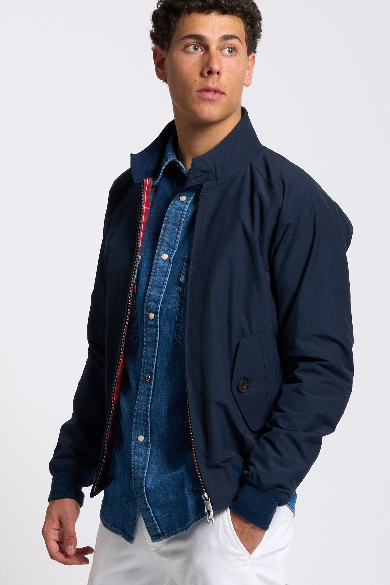 Baracuta Giacca Harrington G9 Cotone Blu Uomo-2
