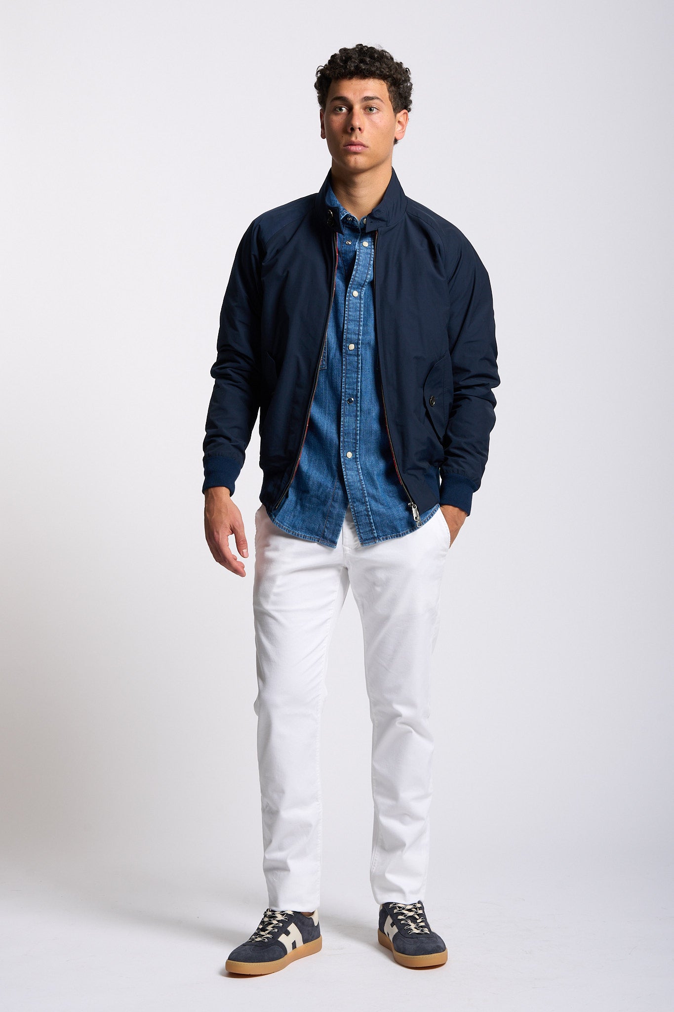 Baracuta Giacca Harrington G9 Cotone Blu Uomo-3