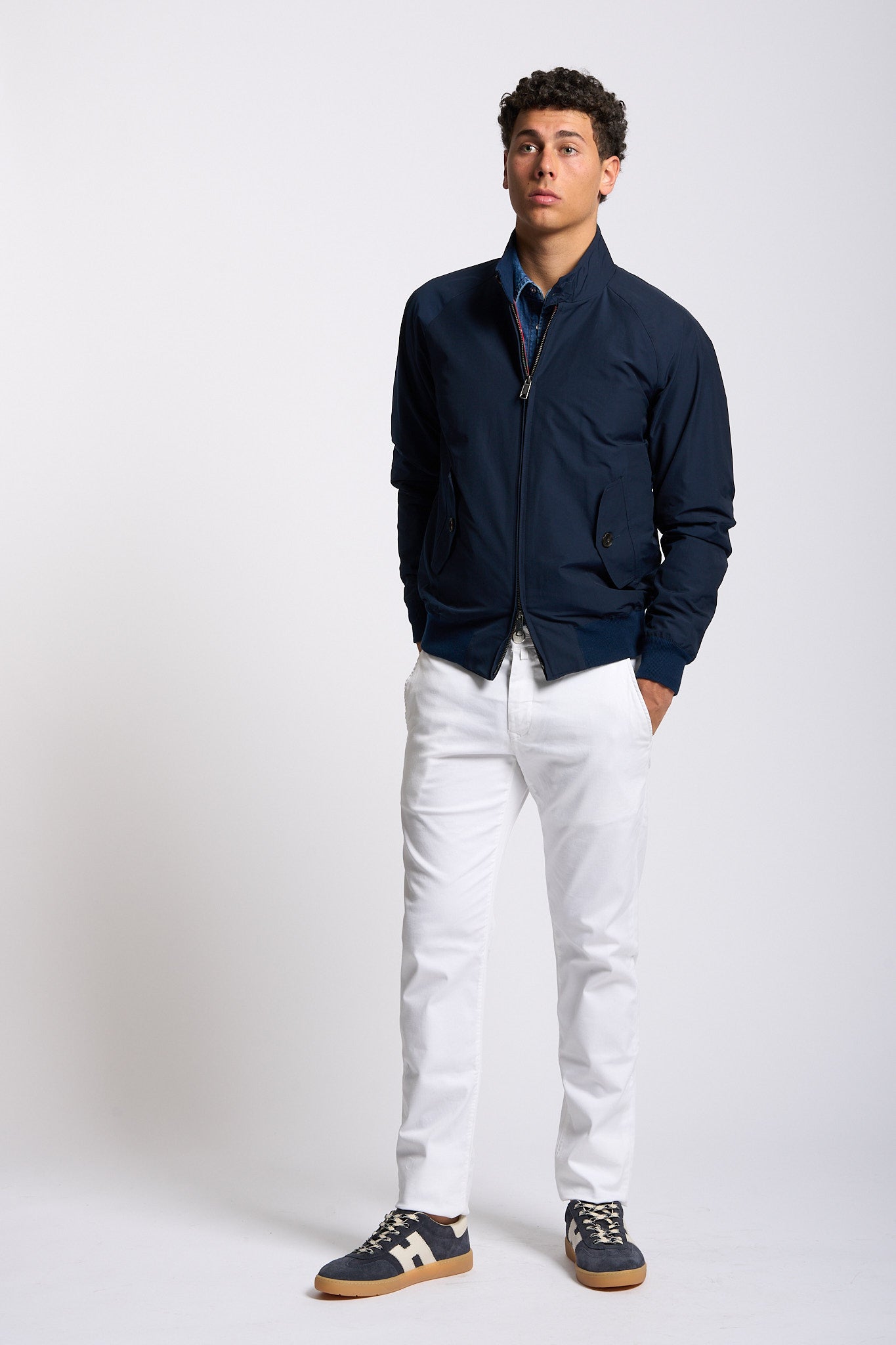 Baracuta Giacca Harrington G9 Cotone Blu Uomo-1
