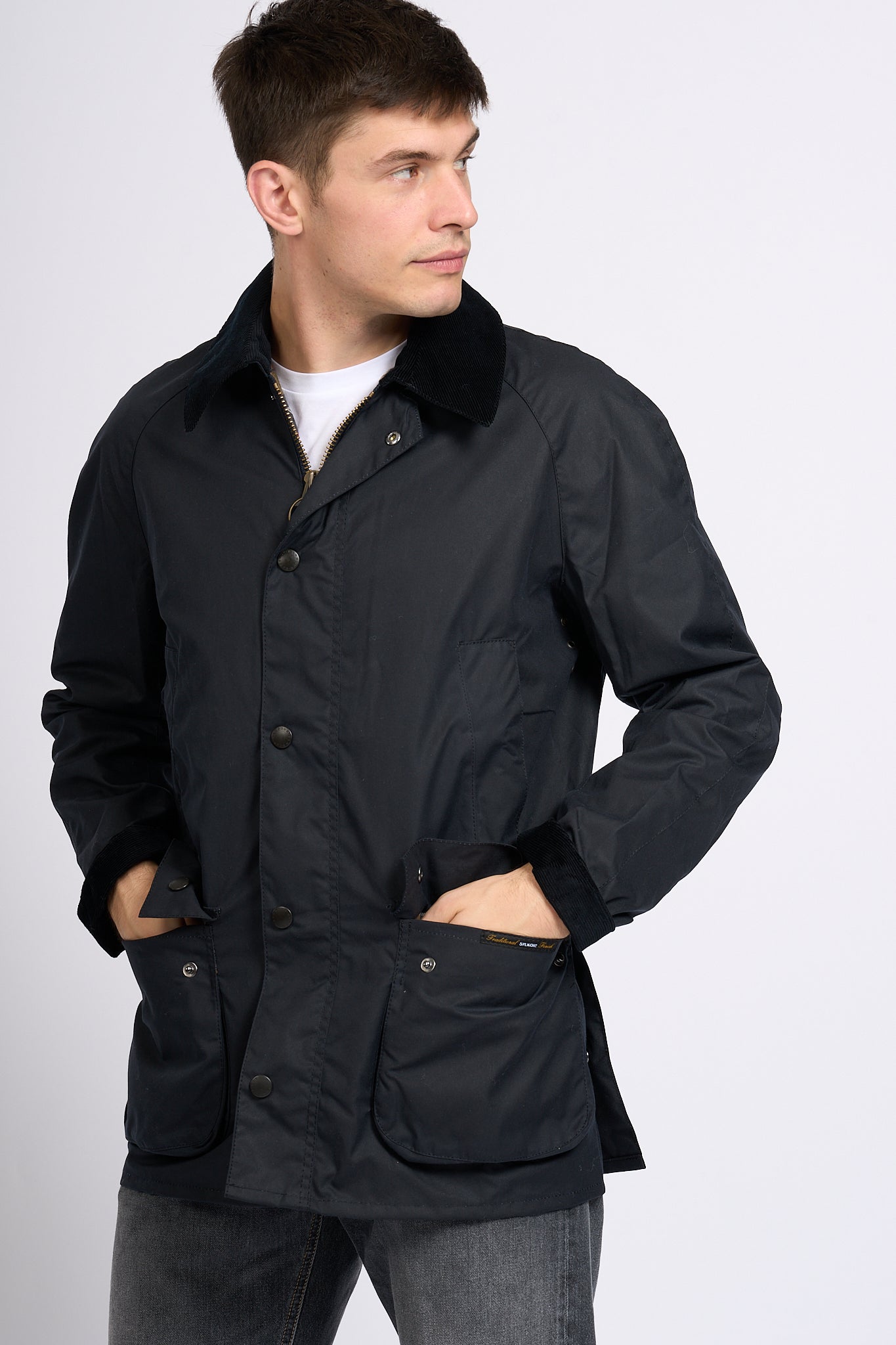 Barbour Ashby Wax Blue Men-1