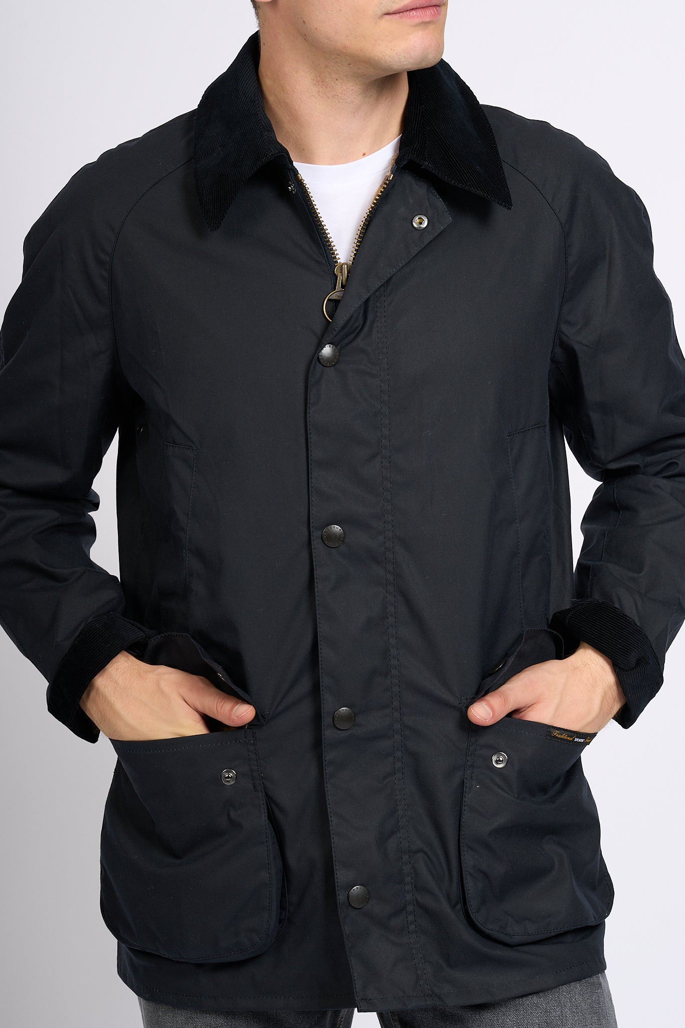 Barbour Ashby Wax Blue Men-5