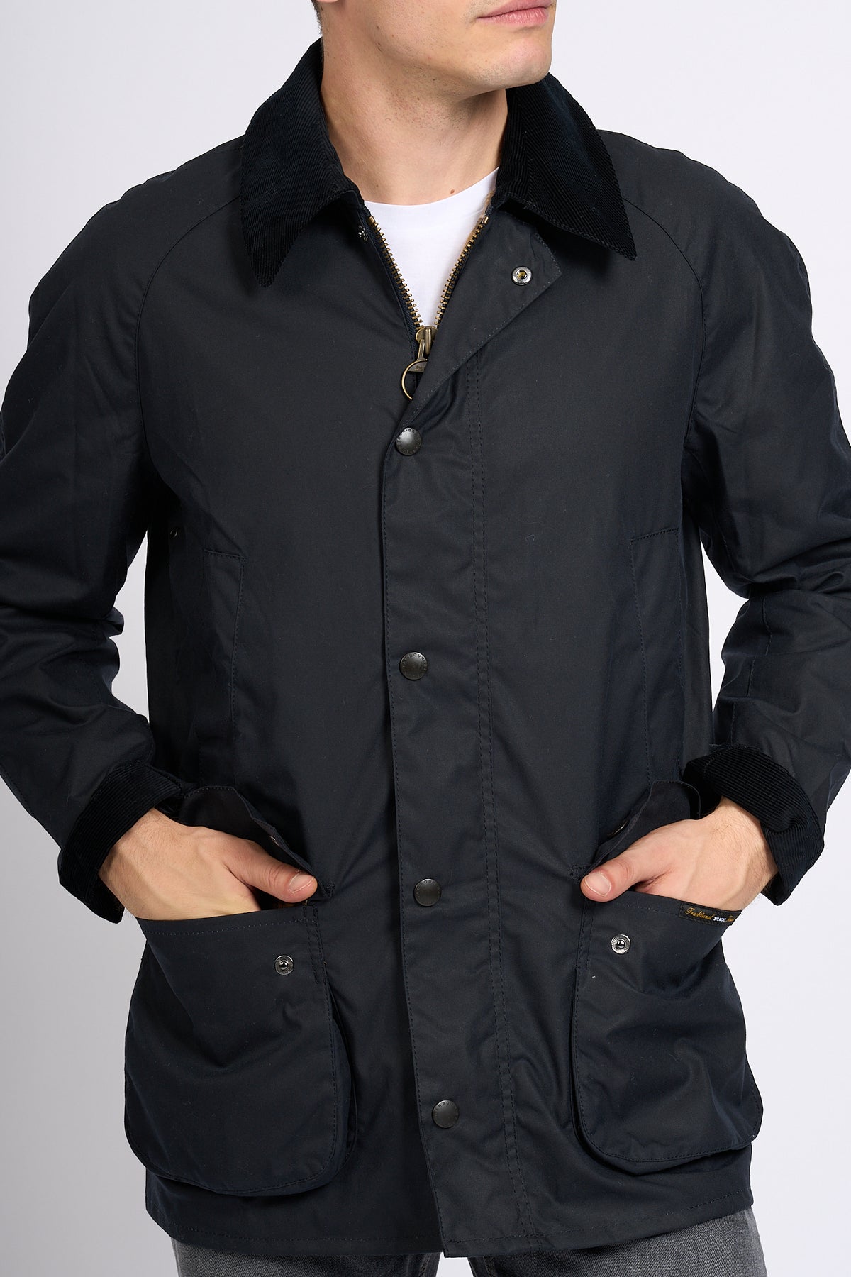 Barbour ASHBY WAX Blu Uomo giacca in cotone cerato-6