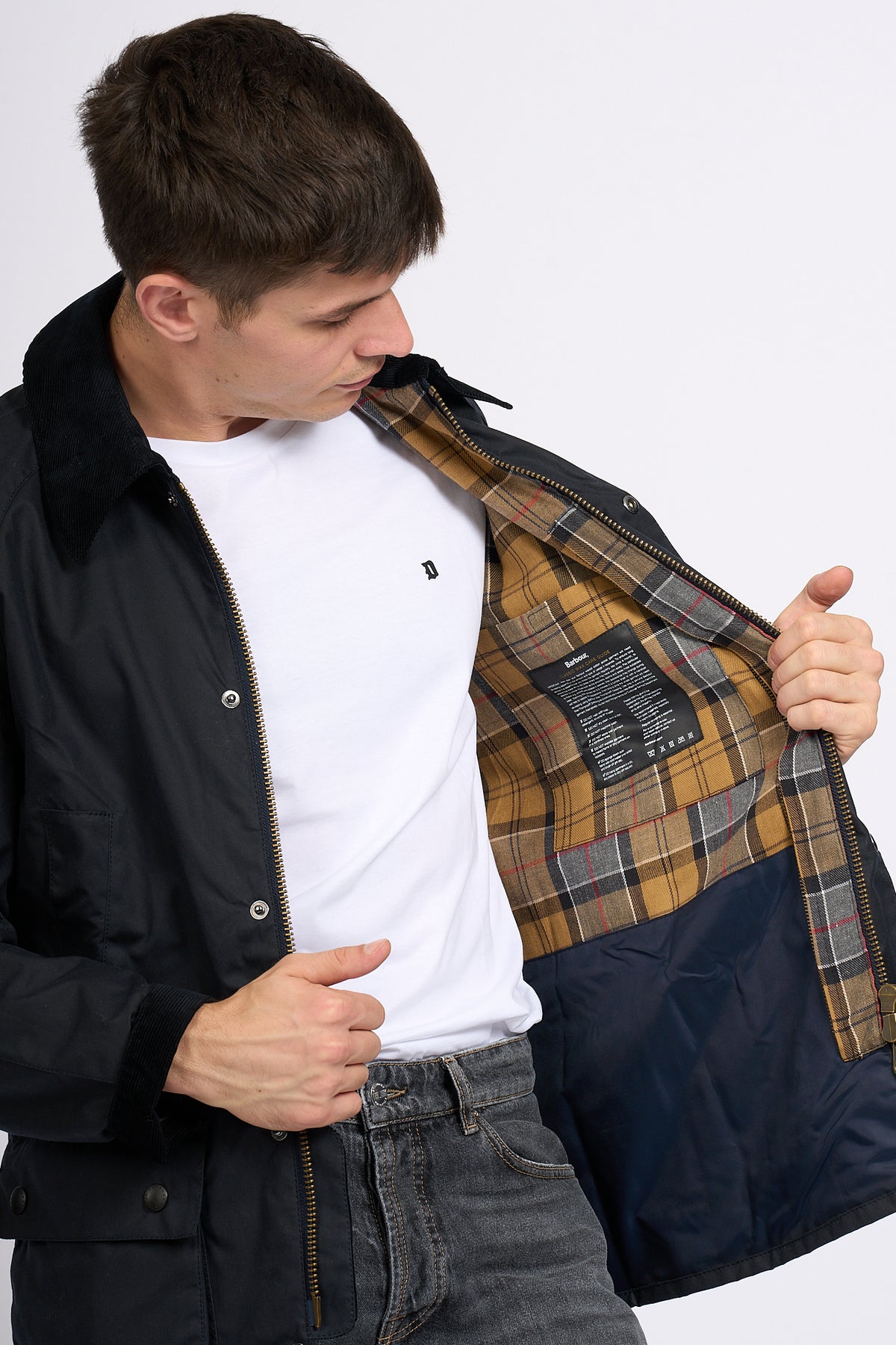 Barbour ASHBY WAX Blu Uomo giacca in cotone cerato-3