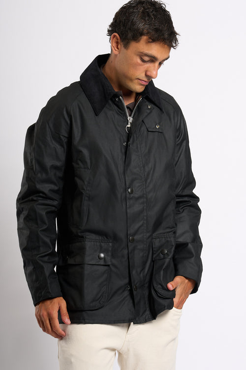 Barbour Ashby Wax Jkt Nero Uomo
