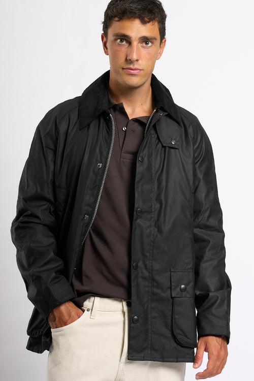 Barbour Ashby Wax Jkt Nero Uomo-2