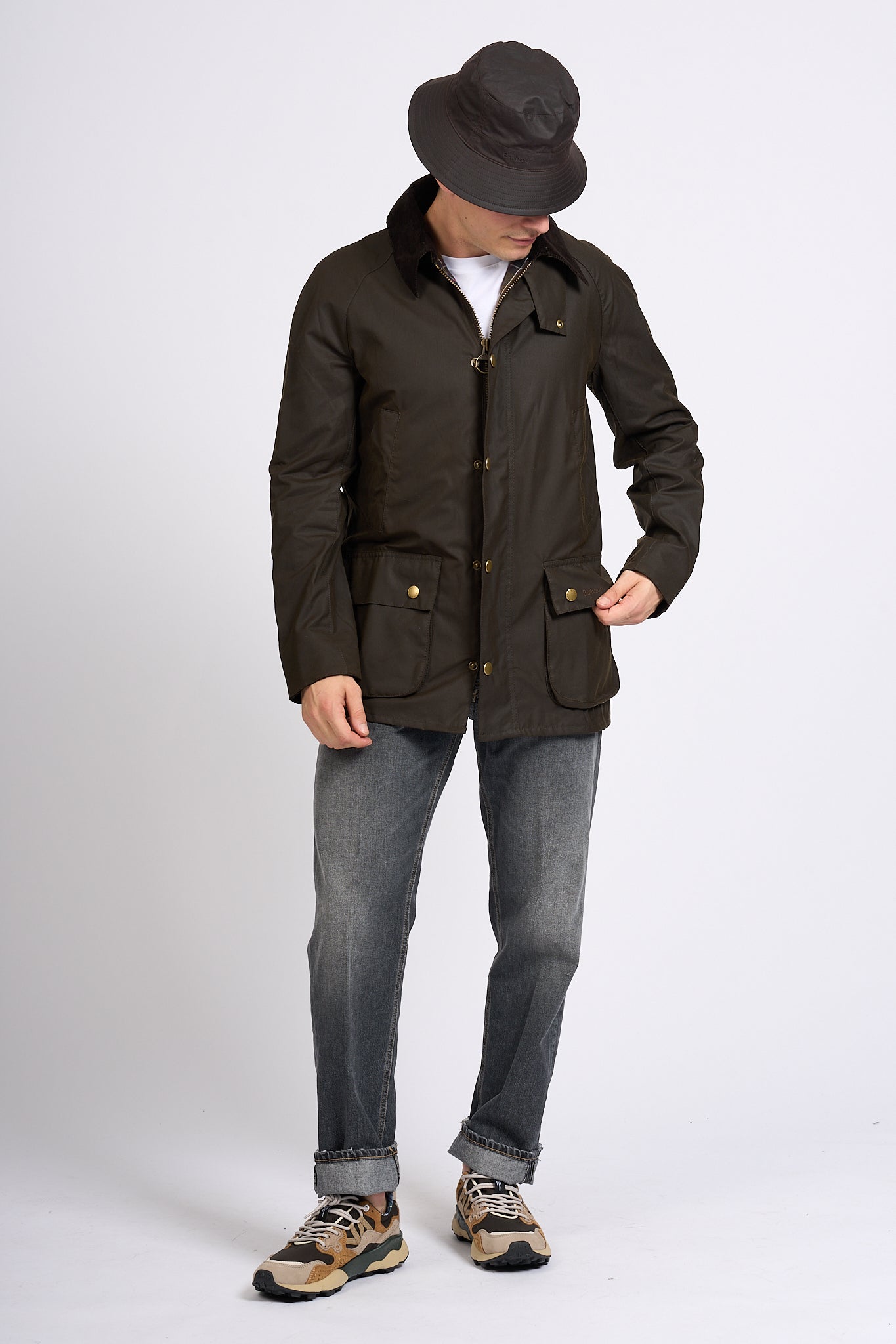 Barbour Ashby Wax Oliva Uomo-2