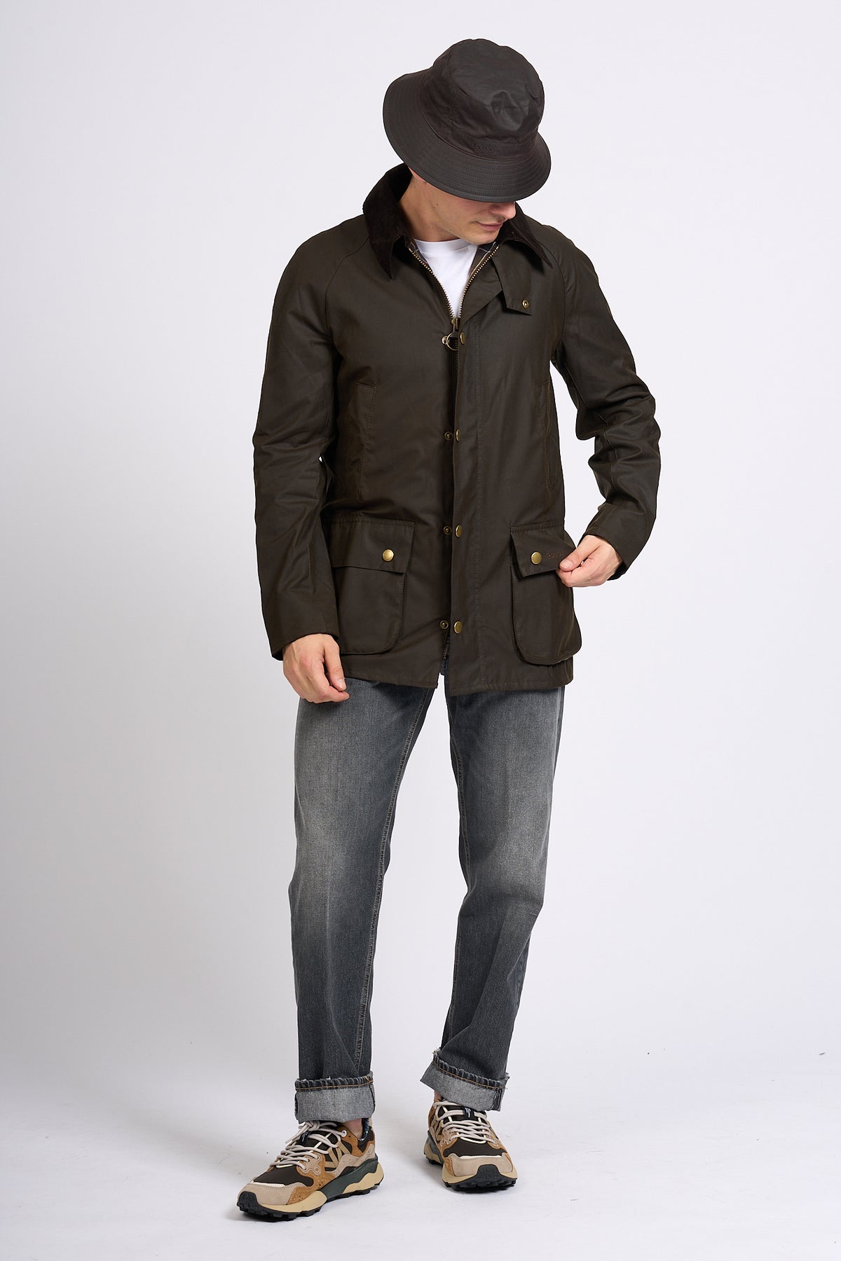 Barbour ASHBY WAX Oliva Uomo in cotone cerato-3