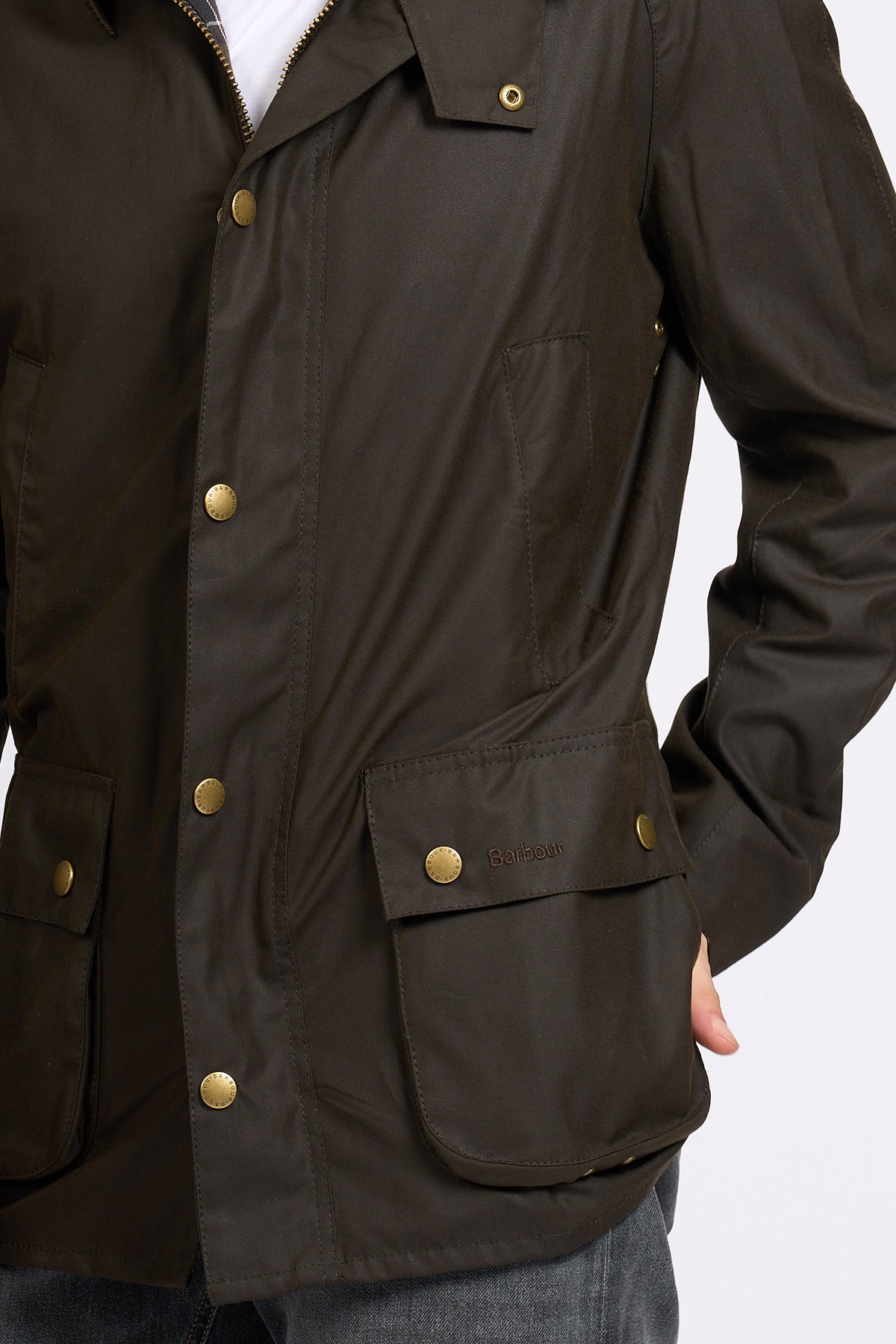 Barbour ASHBY WAX Oliva Uomo in cotone cerato-5
