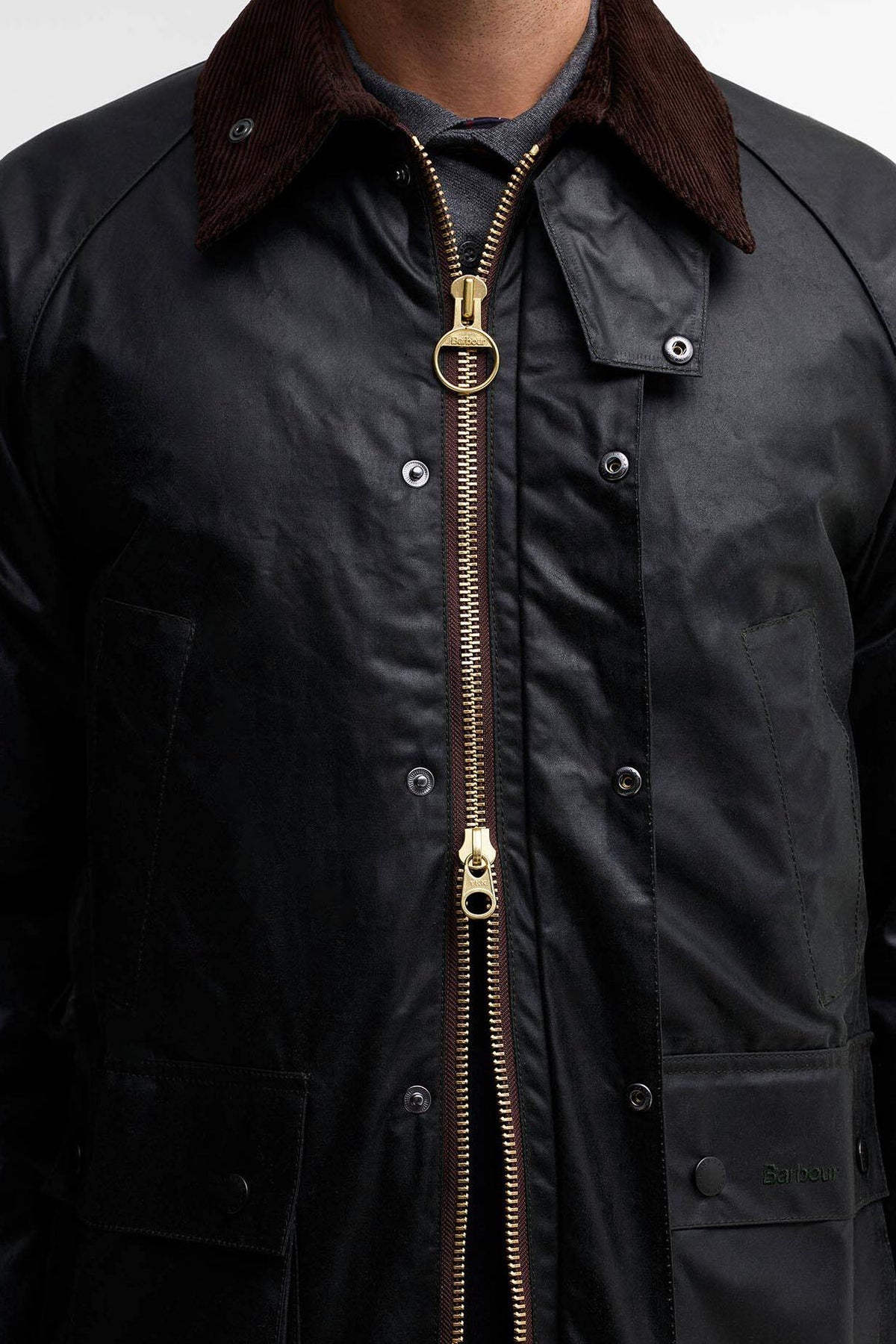 Barbour BEDALE WAX Salvia Uomo in cotone cerato-10