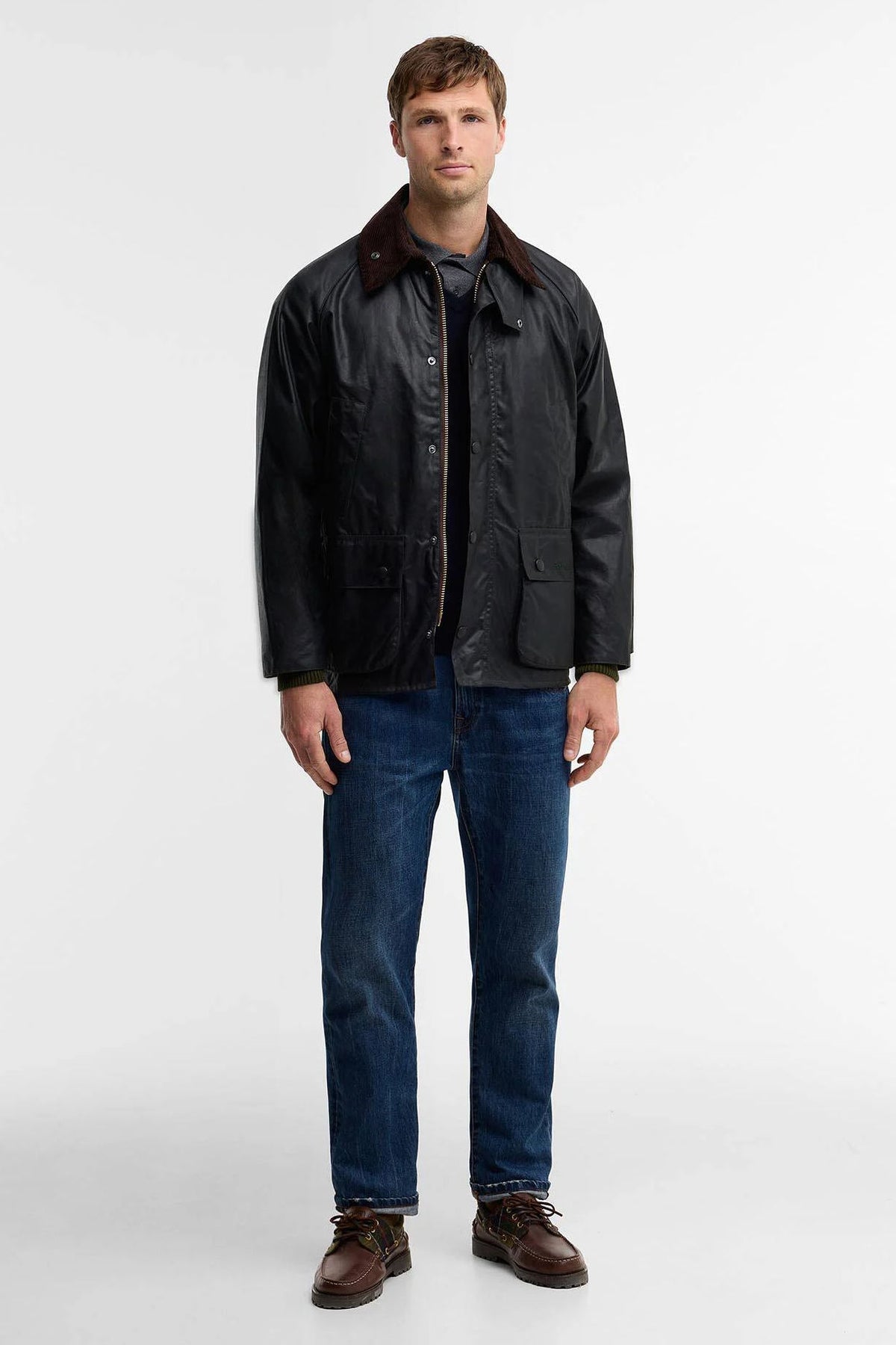 Barbour BEDALE WAX Salvia Uomo in cotone cerato-3