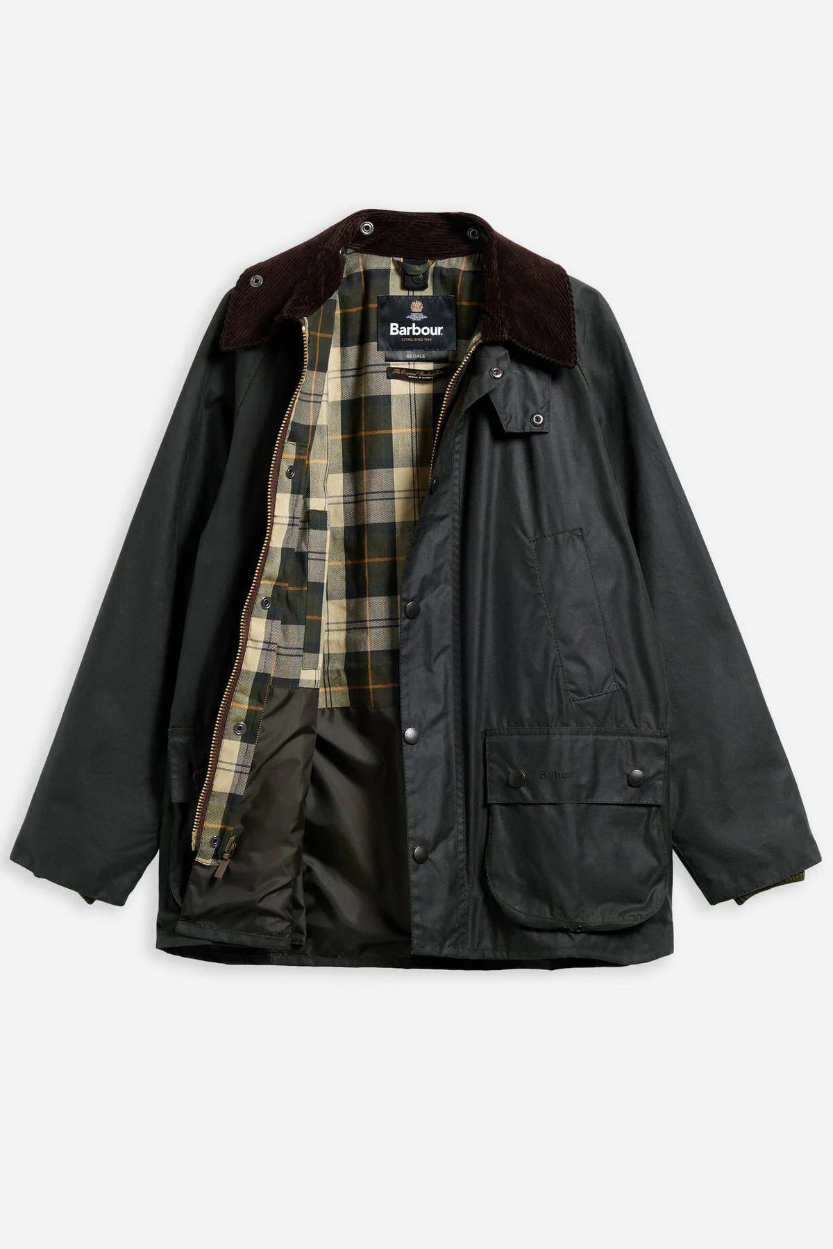 Barbour BEDALE WAX Salvia Uomo in cotone cerato-2