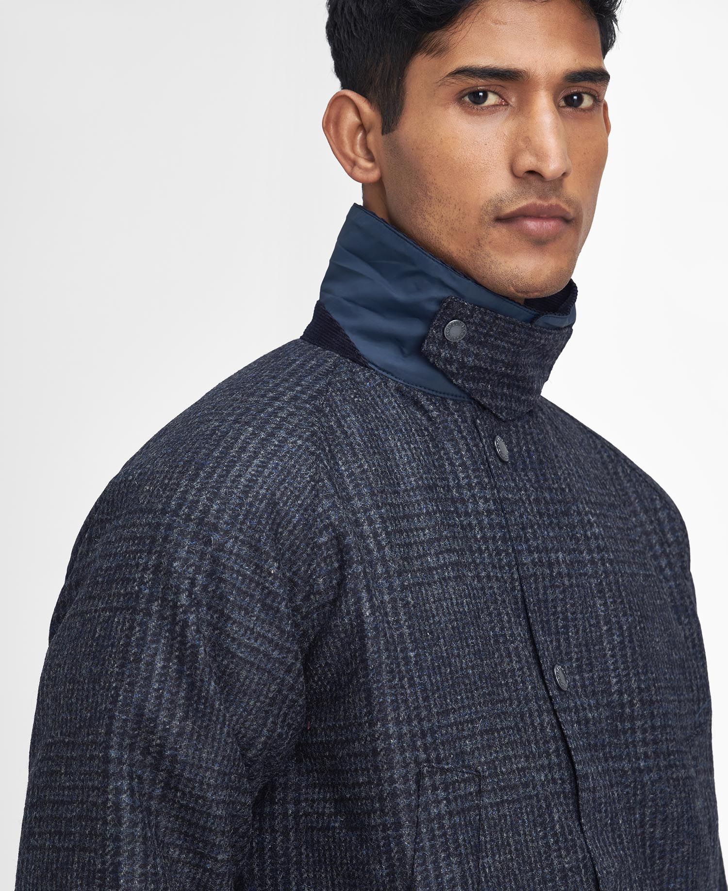 Barbour Bedale Check Wool Jkt Blue Men-6