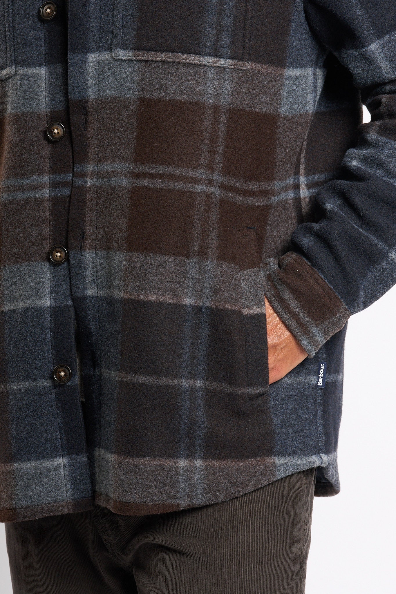 Barbour Chapter Overshirt Blu/marrone/grigio Uomo-8