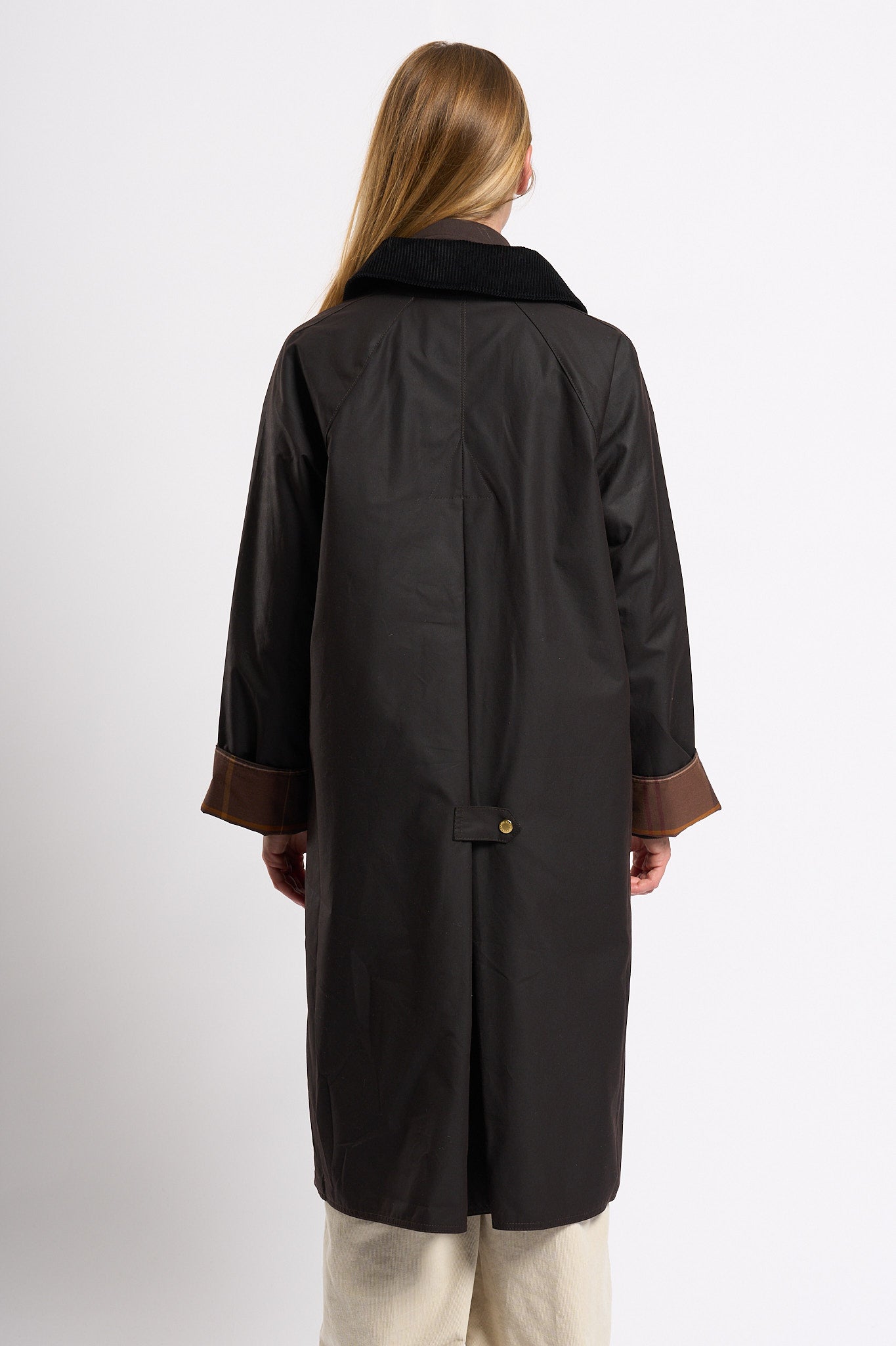 Barbour Giaccone Evette Wax Marrone Donna-7
