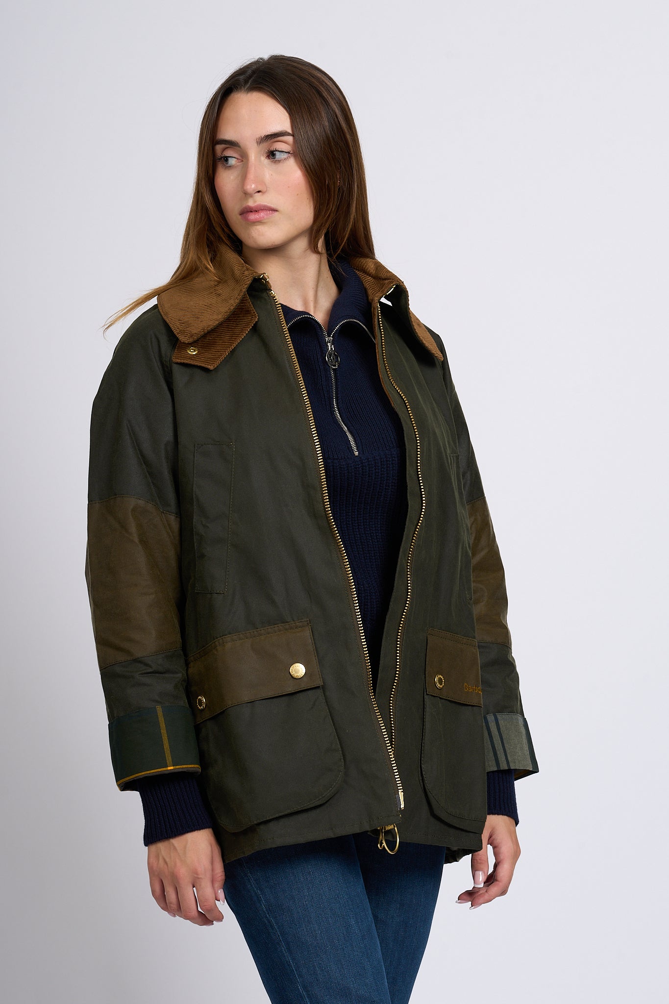 Barbour Giacca Allerstone Oliva Donna-4