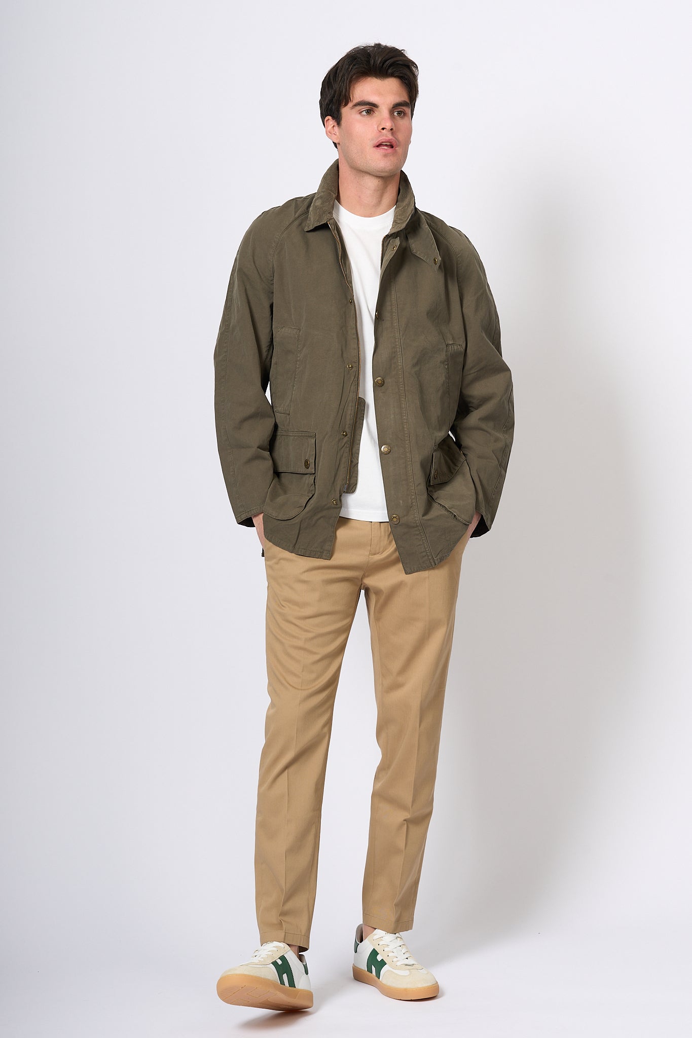 Barbour Giacca Ashby Oliva Uomo-8