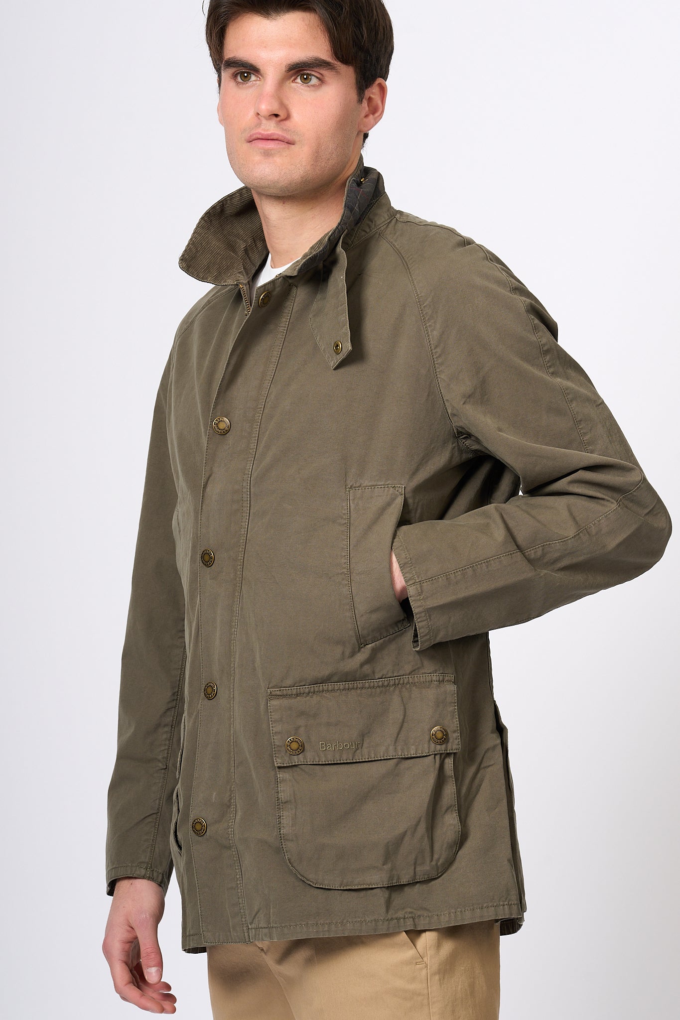 Barbour Giacca Ashby Oliva Uomo-4