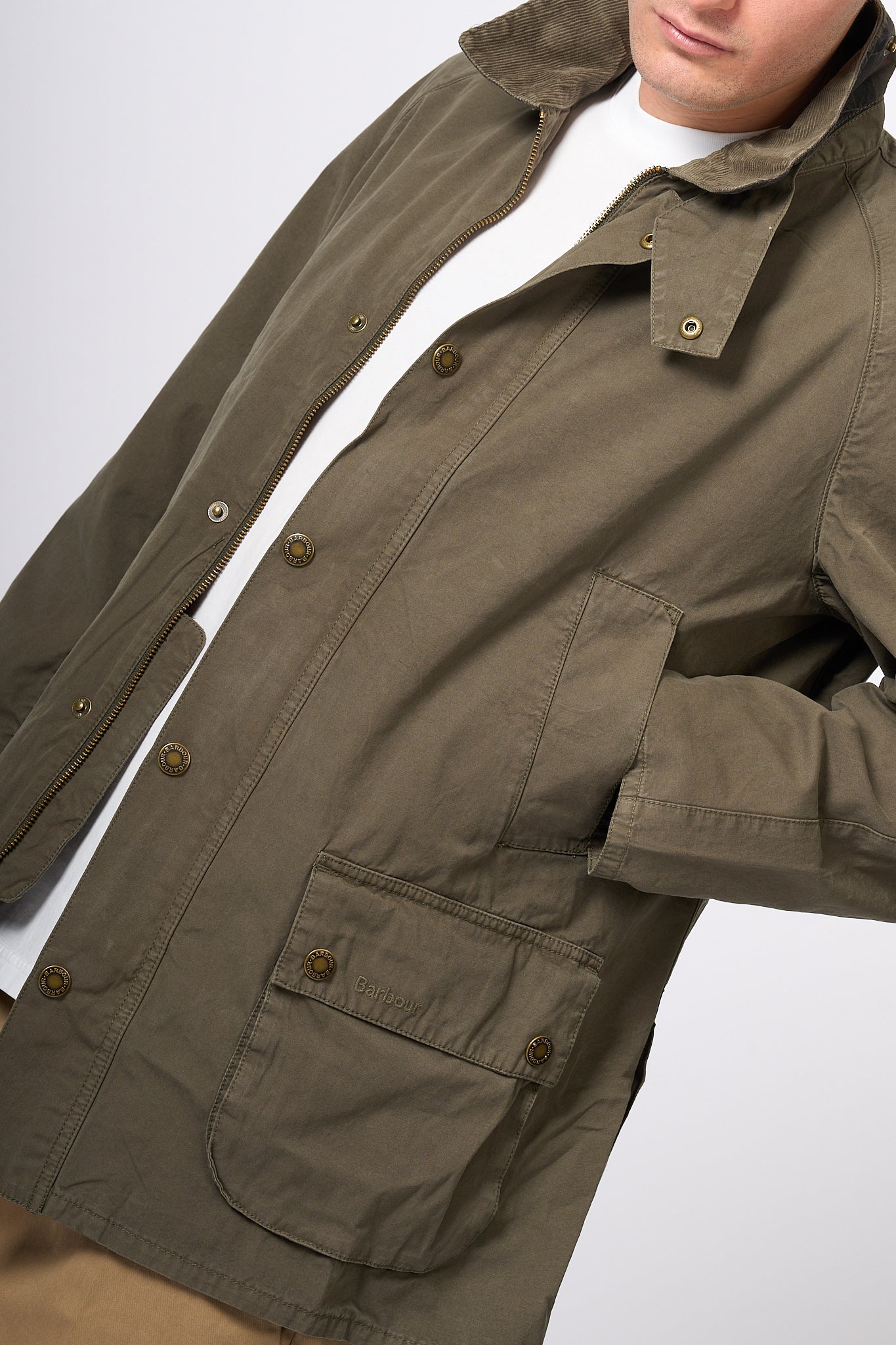 Barbour Giacca Ashby Oliva Uomo-6