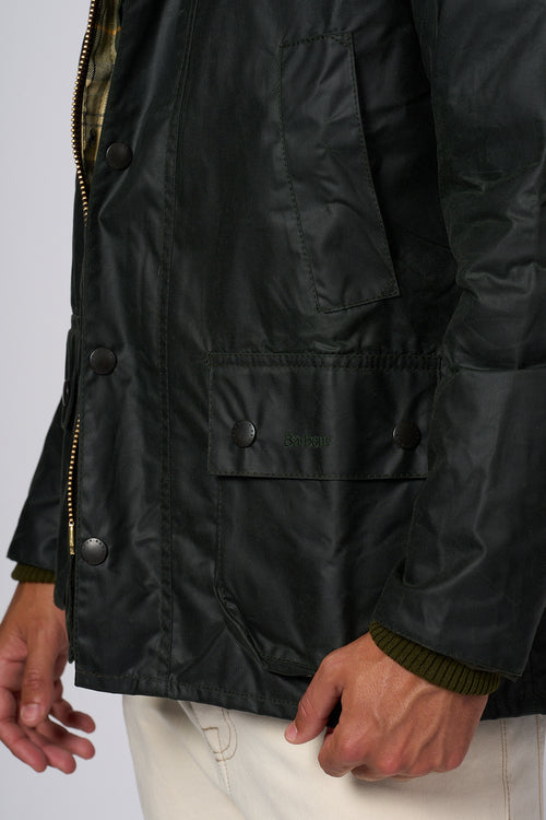 Barbour Giacca Bedale Wax Verde Uomo-2