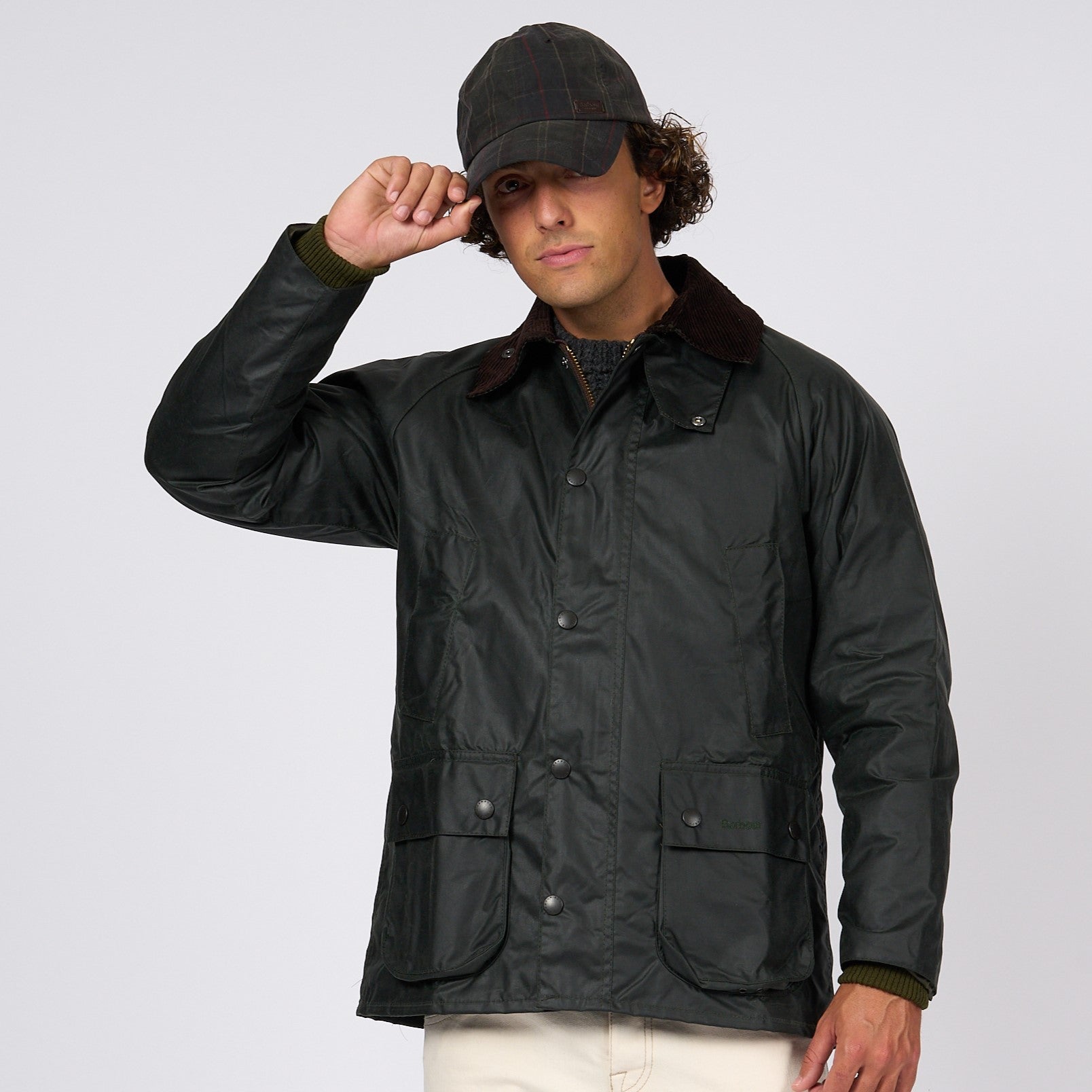 Barbour Giacca Bedale Wax Verde Uomo-7