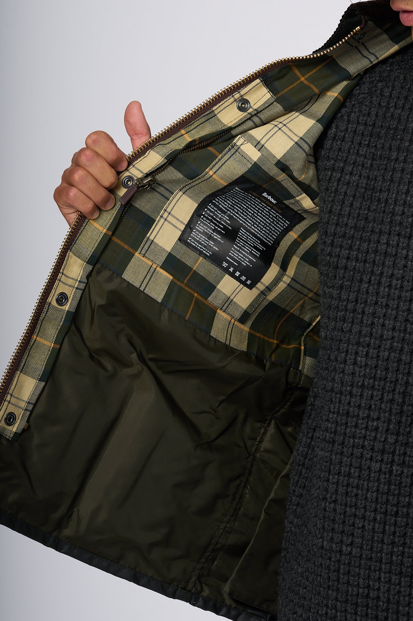 Barbour Giacca Bedale Wax Verde Uomo-5