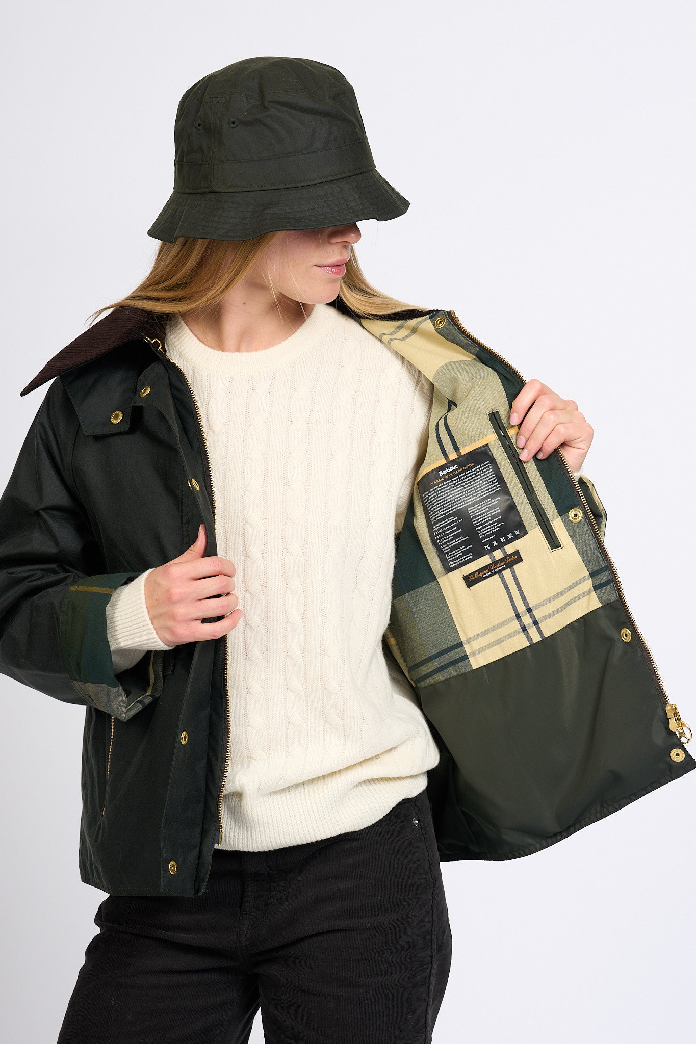 Barbour Giacca Catton Wax Salvia Donna-6