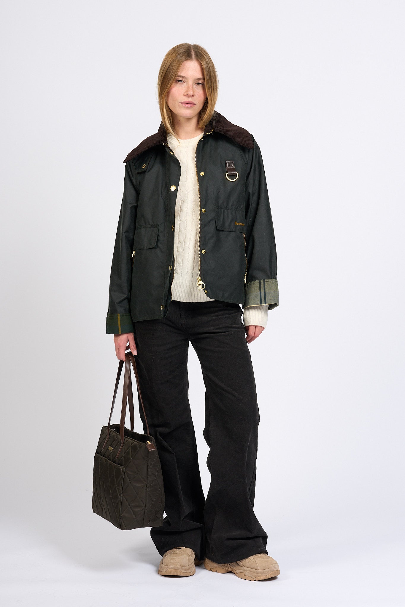 Barbour Giacca Catton Wax Salvia Donna-2