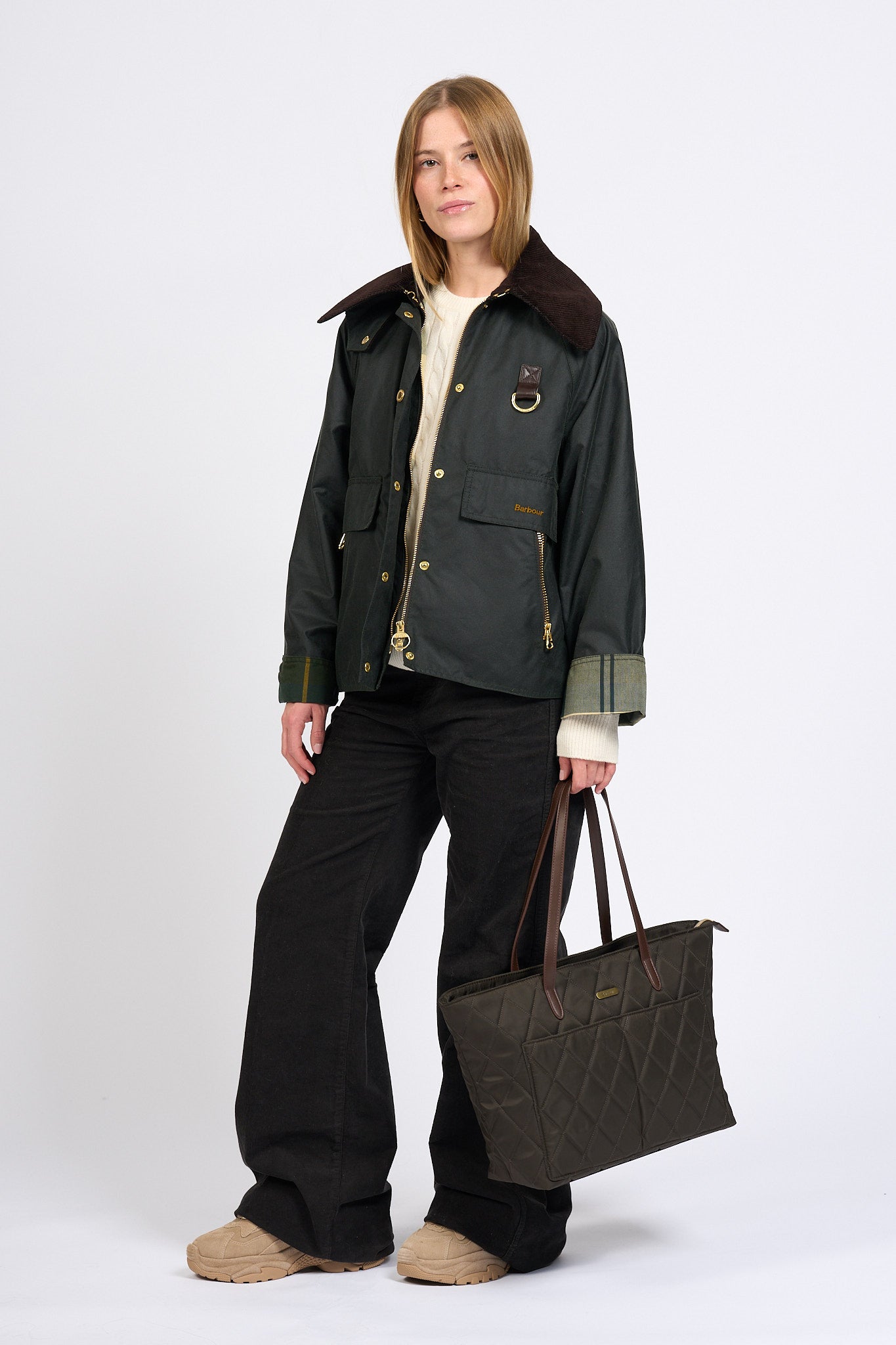 Barbour Giacca Catton Wax Salvia Donna-8