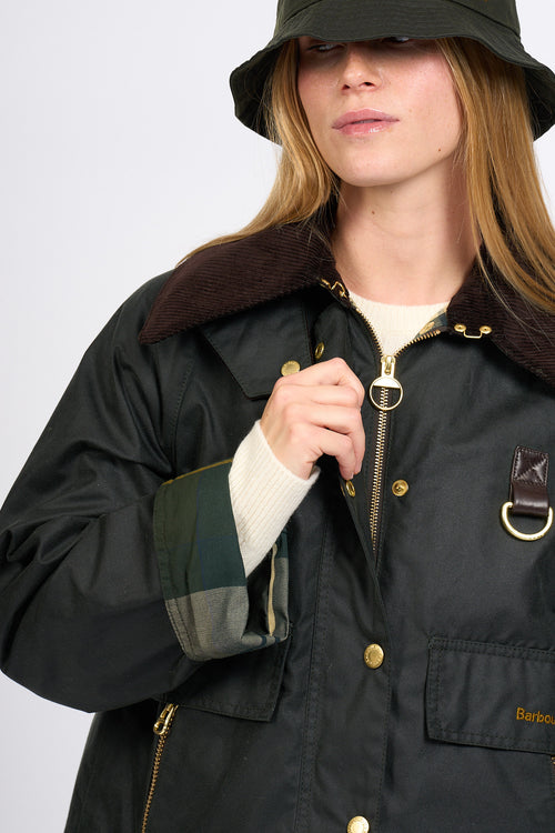 Barbour Giubbino Catton Wax Salvia Donna-2