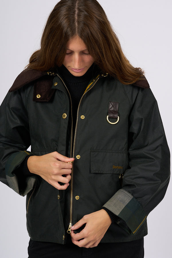 Barbour Giacca Catton Wax Verde Donna