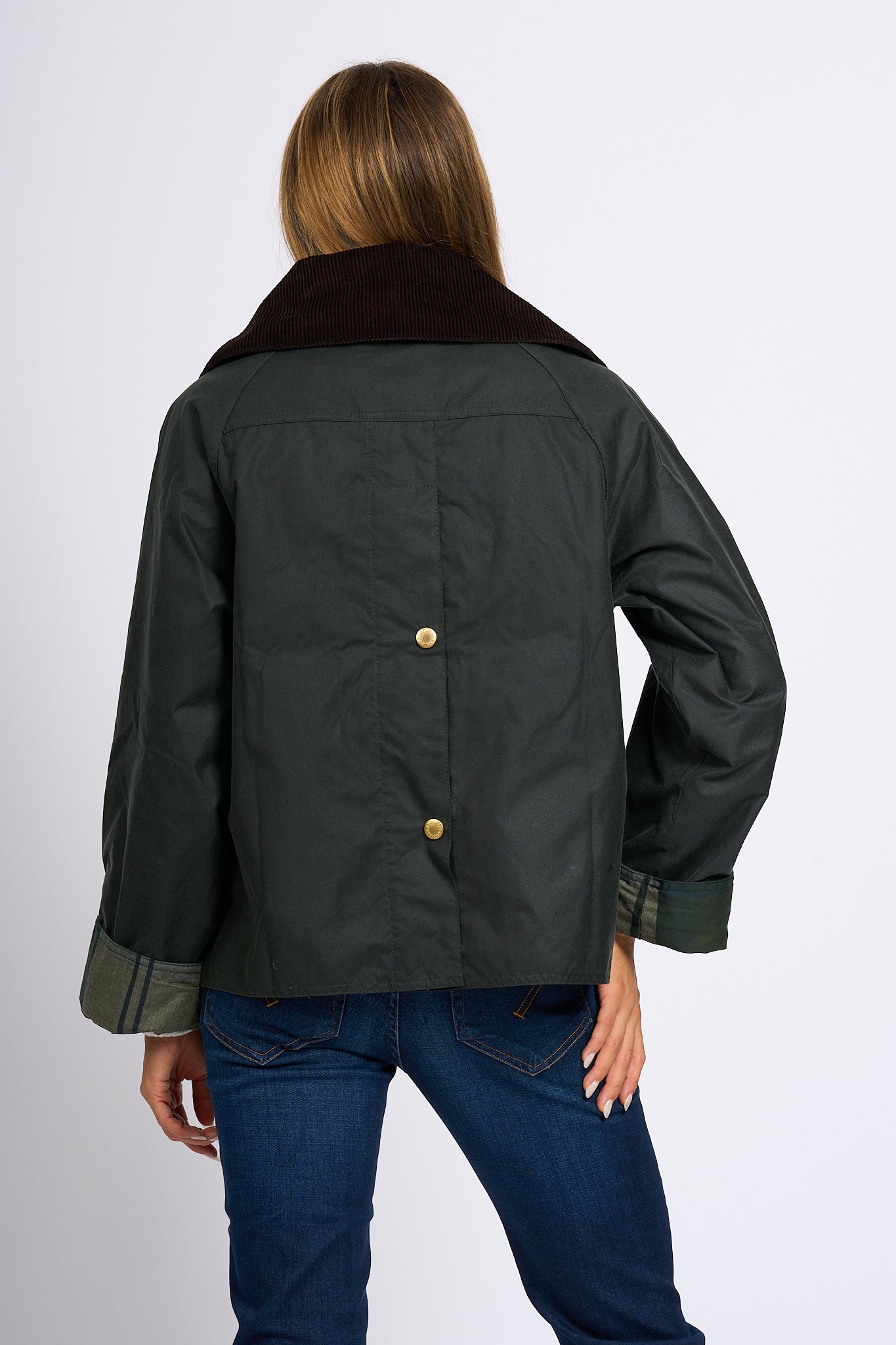 Barbour Giacca Catton Wax Verde Salvia Donna-2