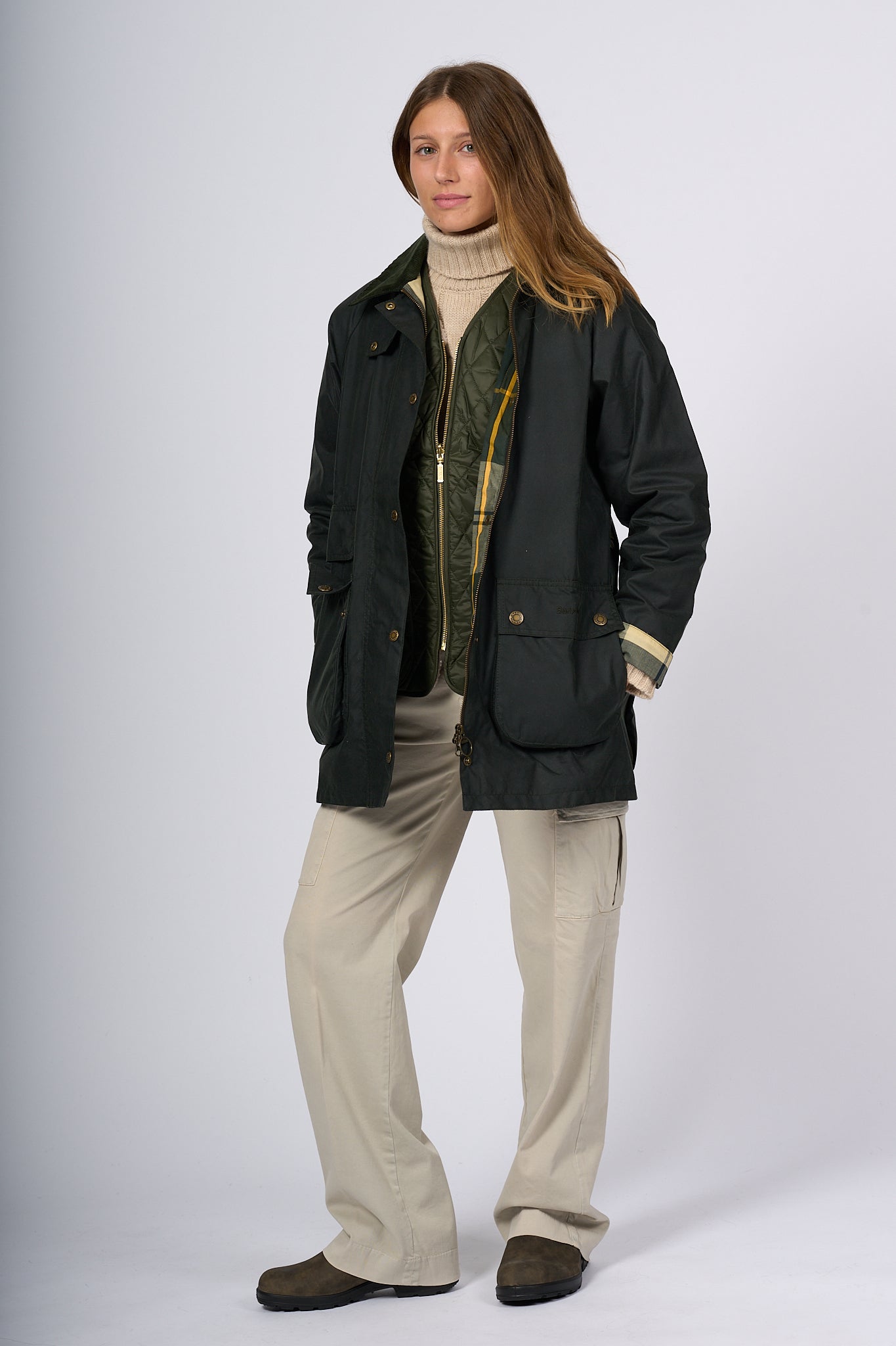Barbour Giacca Tain Wax Verde  Donna-9