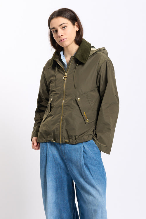 Barbour Giacca WEAVER in Nylon Verde Donna