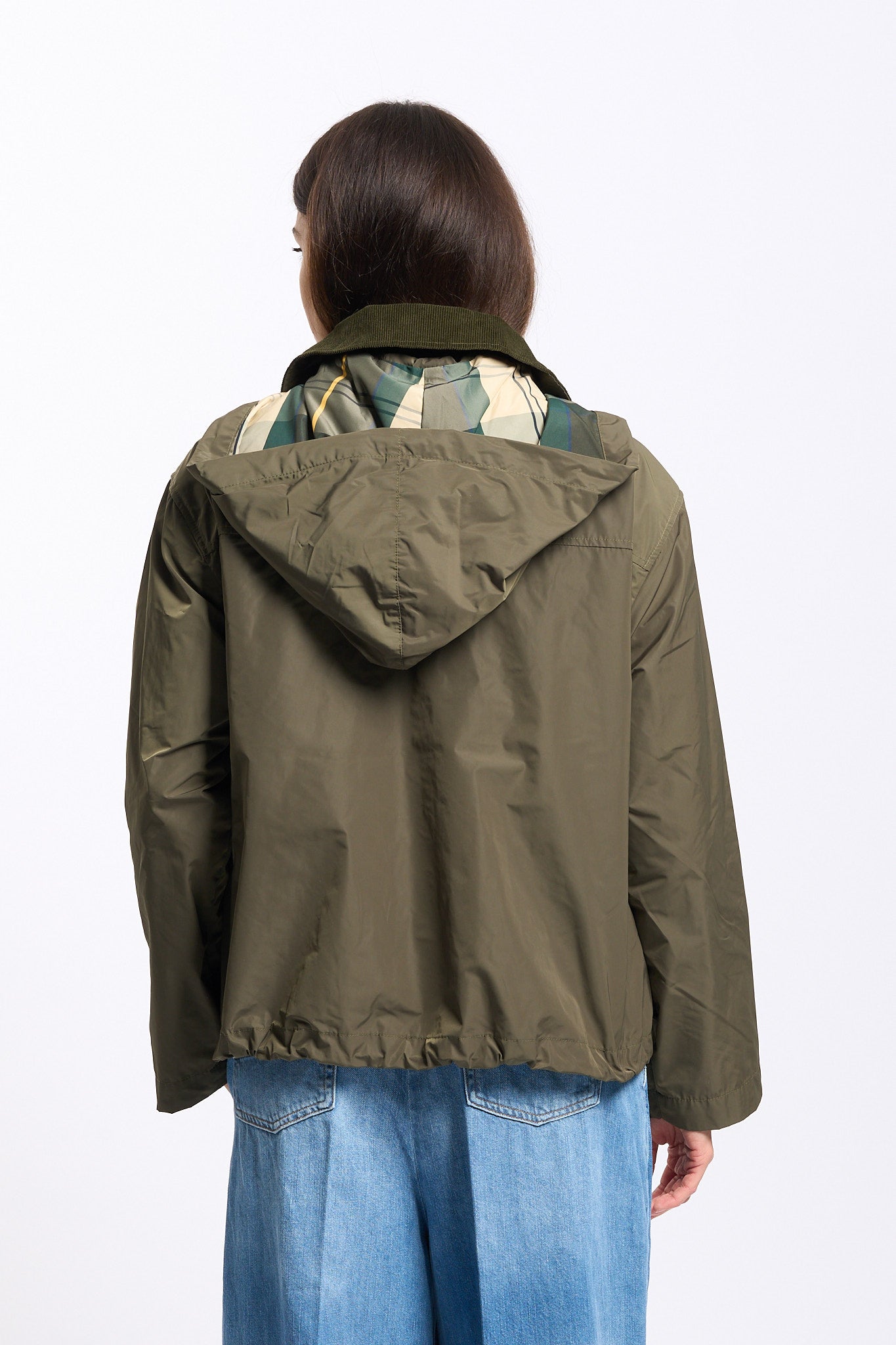 Barbour Giacca WEAVER in Nylon Verde Donna-2